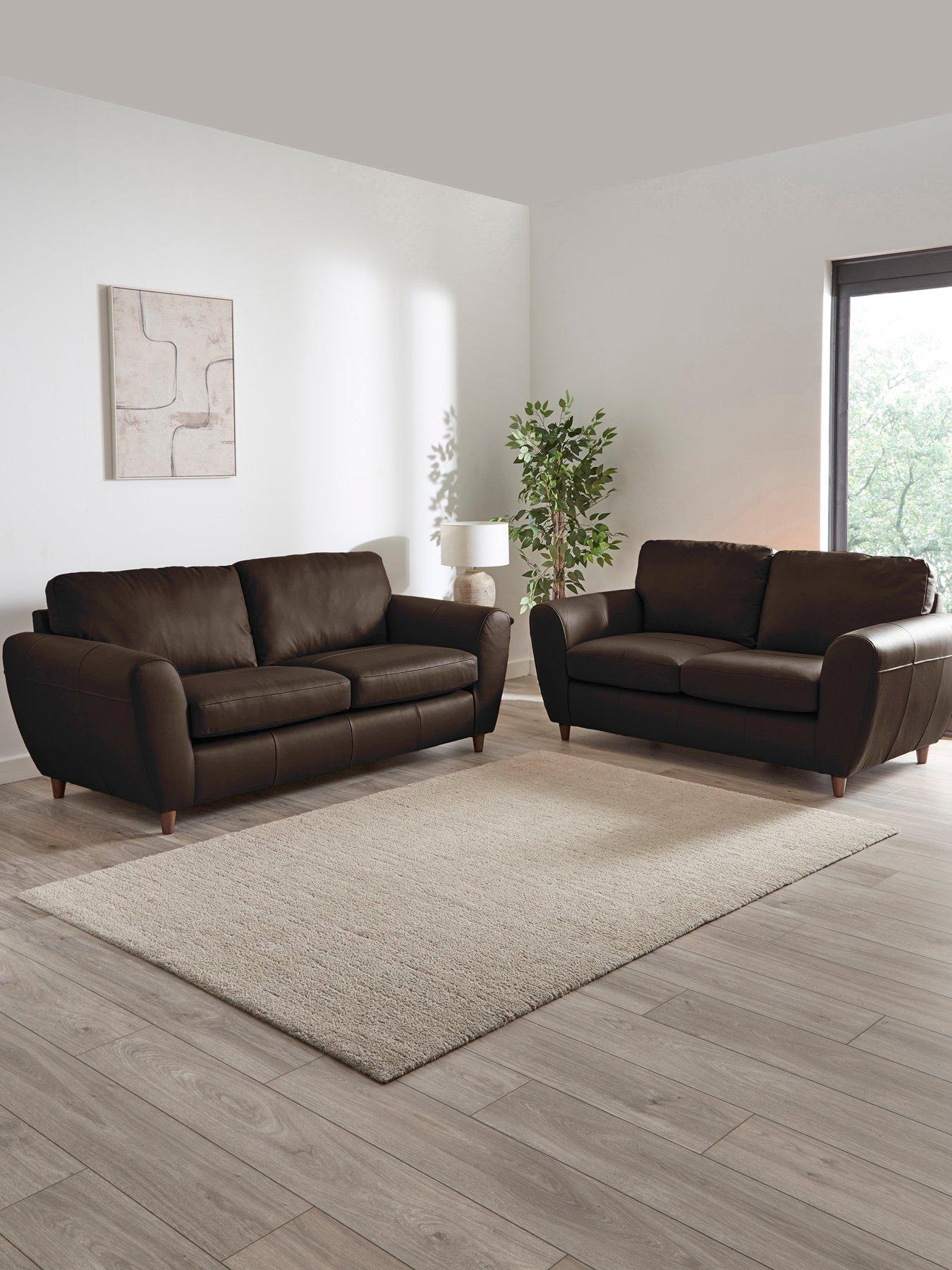 The Very Collection Shay 3 + 2 Seater Leather Sofa Set (Buy  &  SAVE!) - FSC® Certified