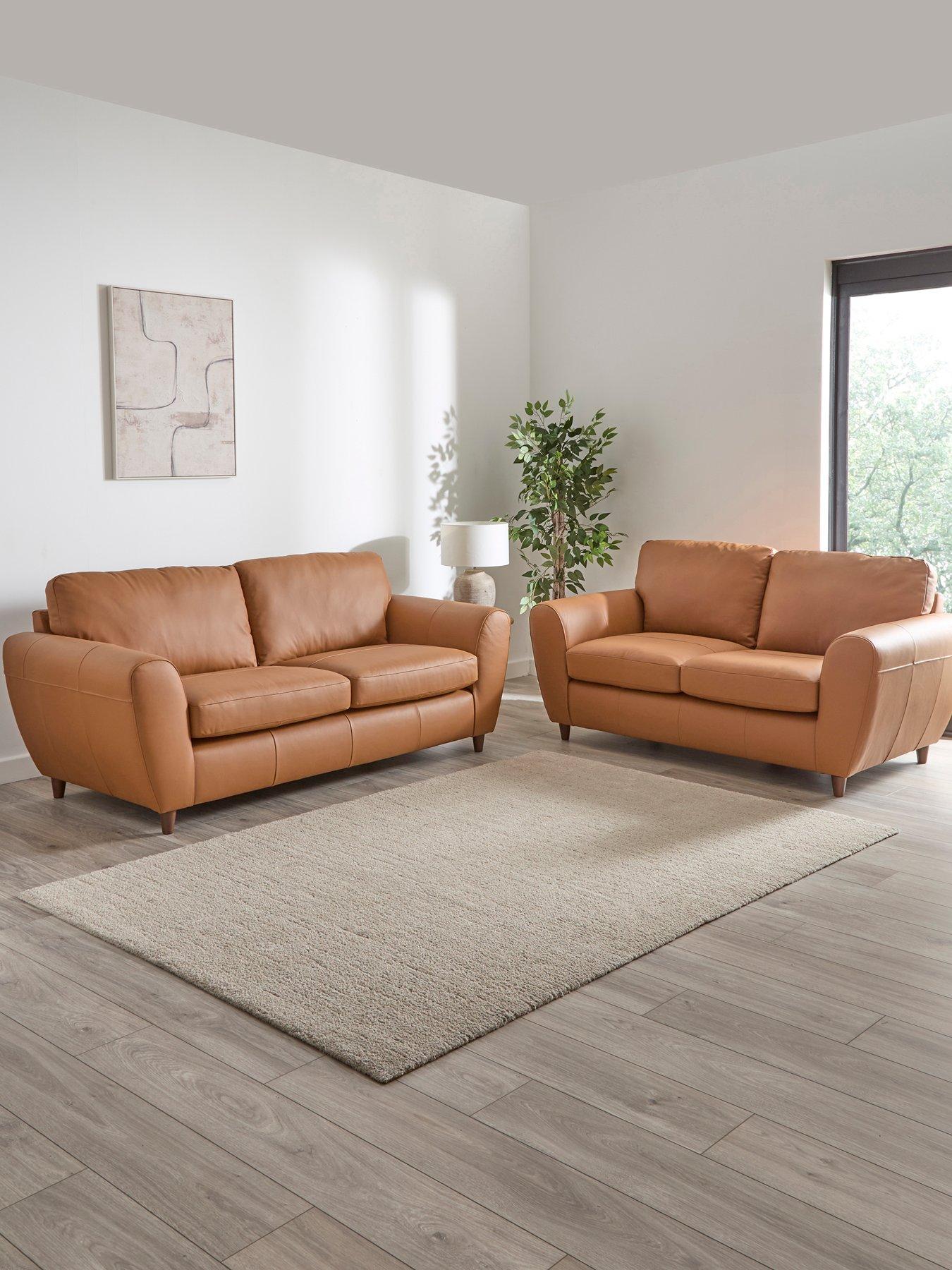 The Very Collection Shay 3 + 2 Seater Leather Sofa Set (Buy  &  SAVE!) - FSC® Certified