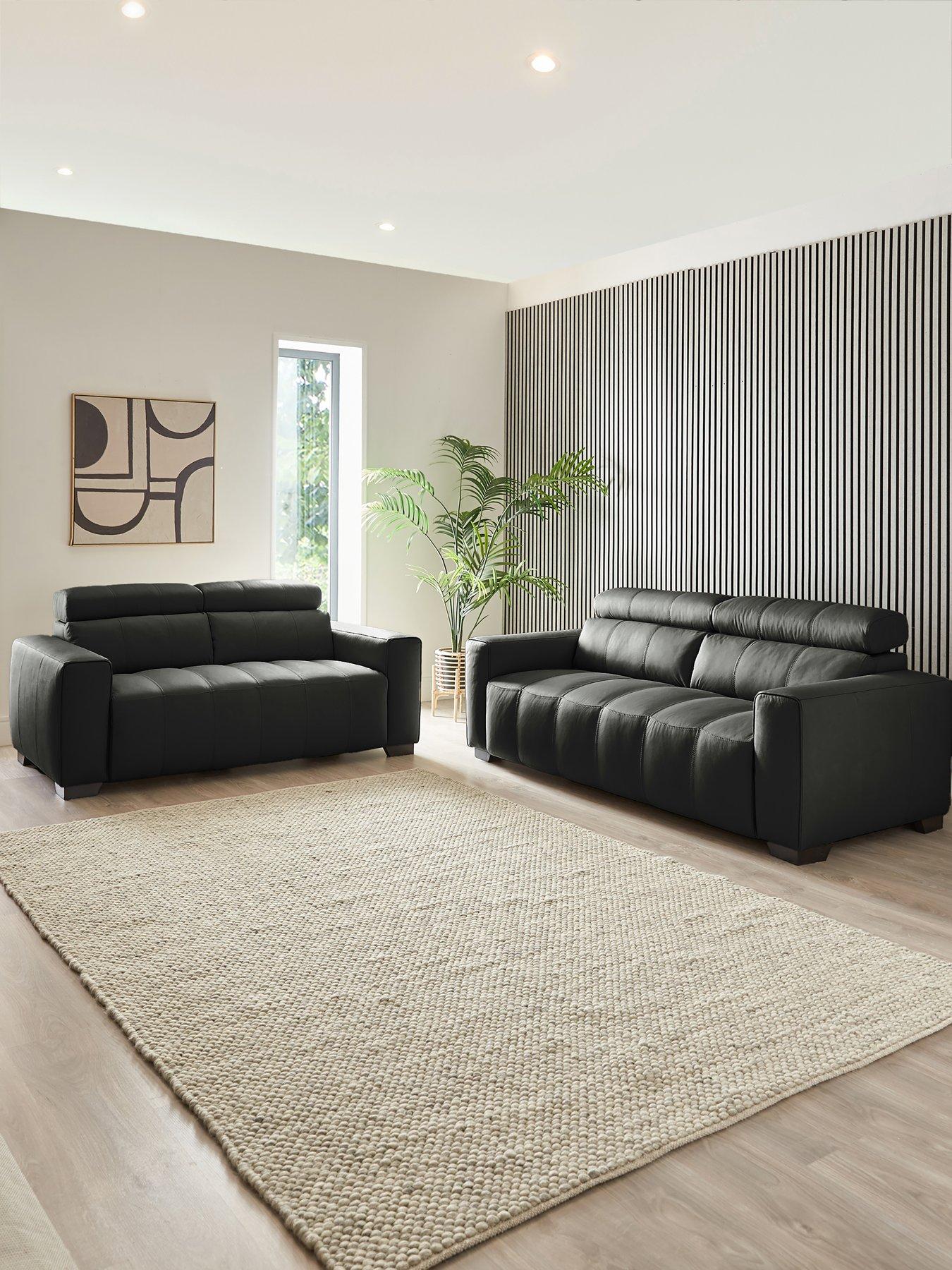 The Very Collection Cannes 3 + 2 Seater Leather Sofa Set - FSC® Certified