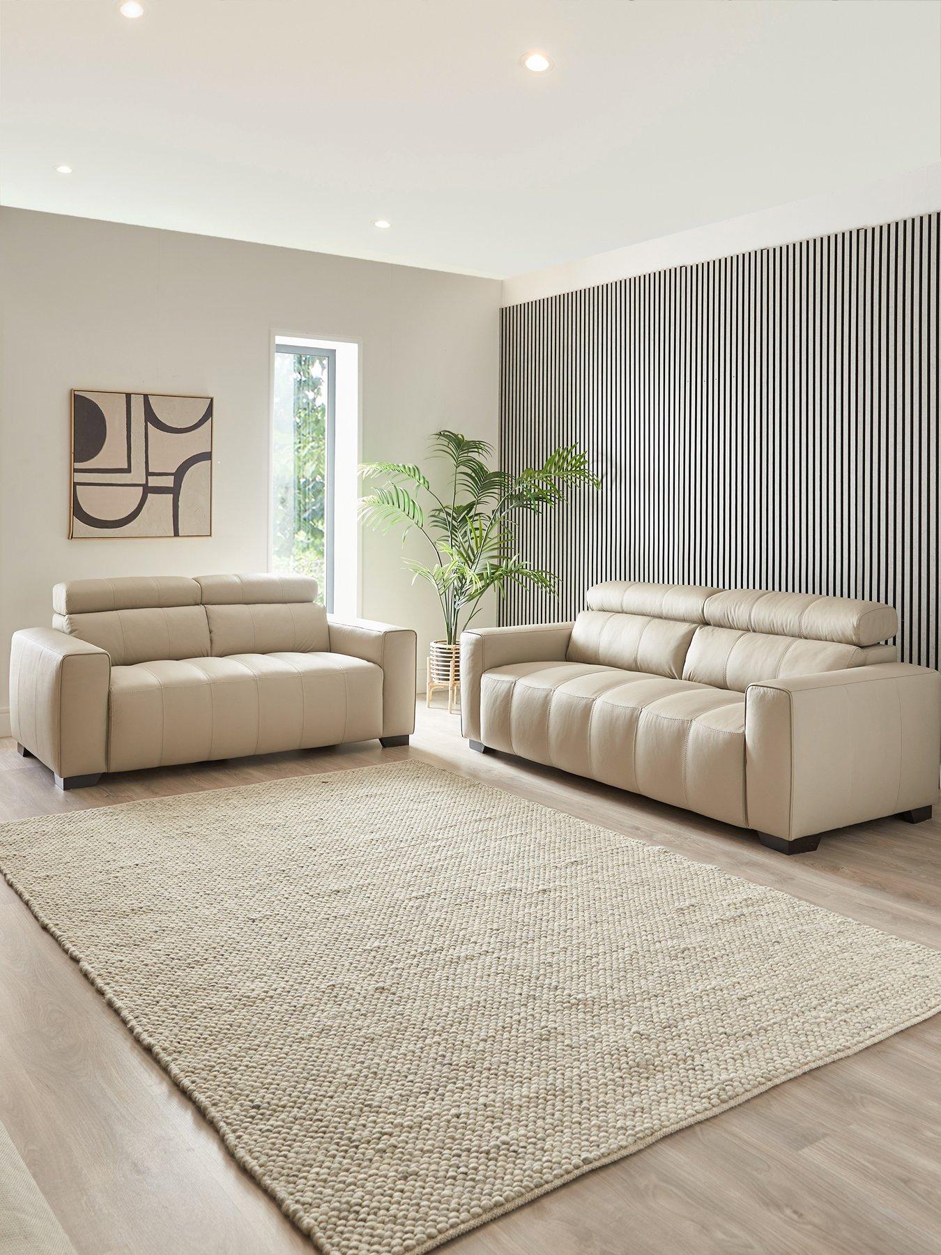 The Very Collection Cannes 3 + 2 Seater Leather Sofa Set - FSC® Certified
