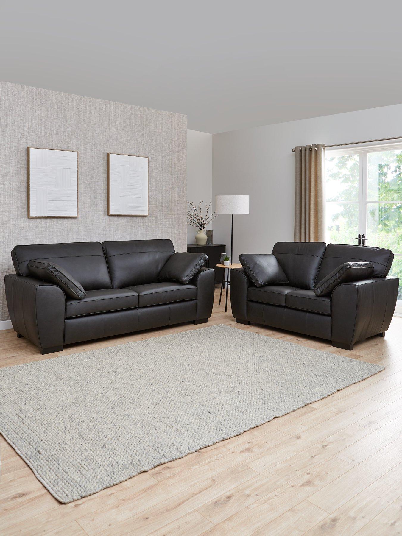 The Very Collection Sona 3 + 2 Seater Leather Sofa Set