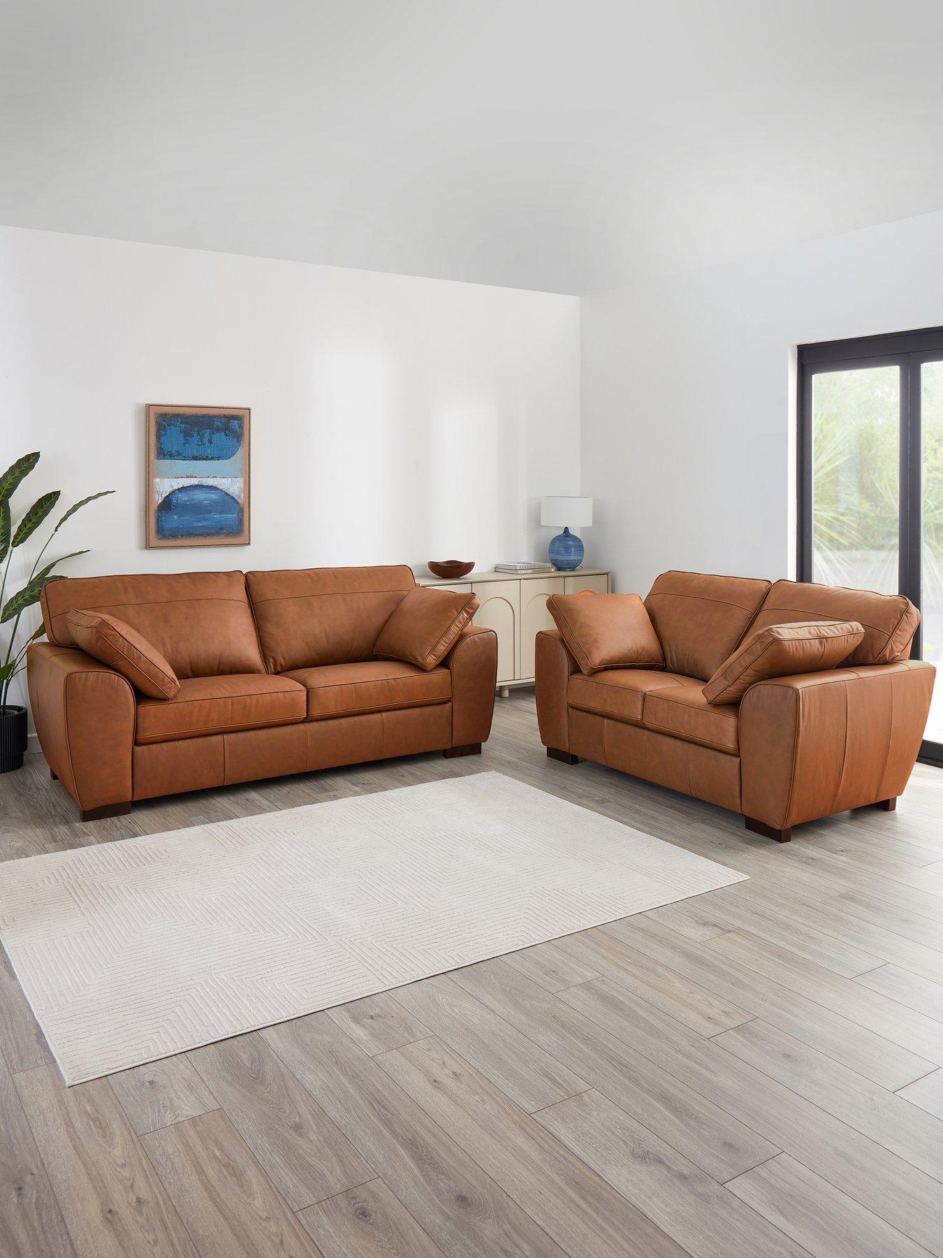 The Very Collection Sona 3 + 2 Seater Leather Sofa Set (Buy  &  SAVE!) - FSC® Certified