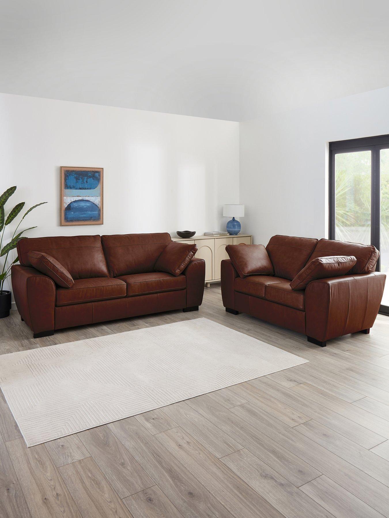 The Very Collection Sona 3 + 2 Seater Leather Sofa Set (Buy  &  SAVE!) - FSC® Certified
