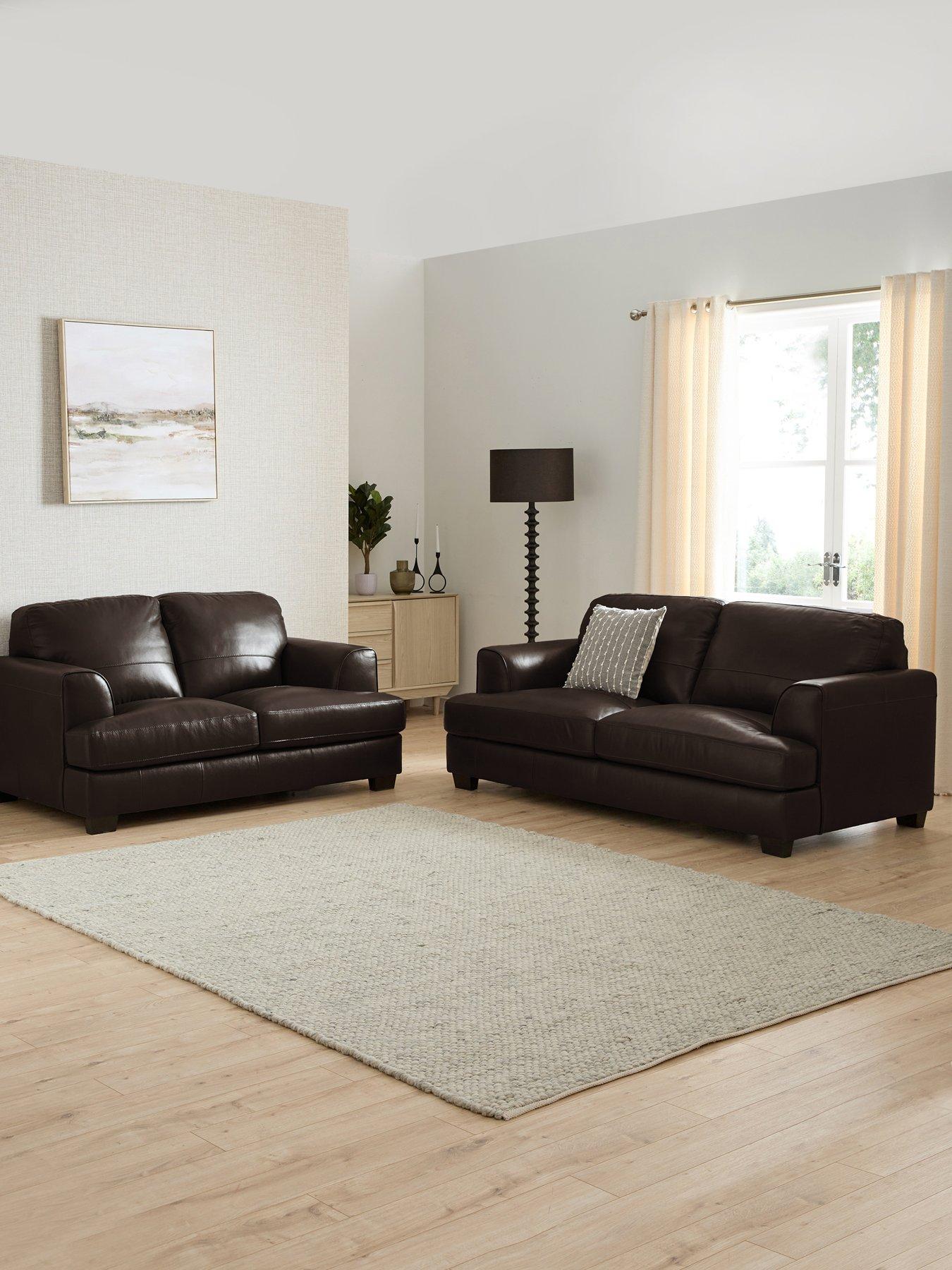 The Very Collection Astoria 3 + 2 Seater Leather Sofa Set - FSC® Certified