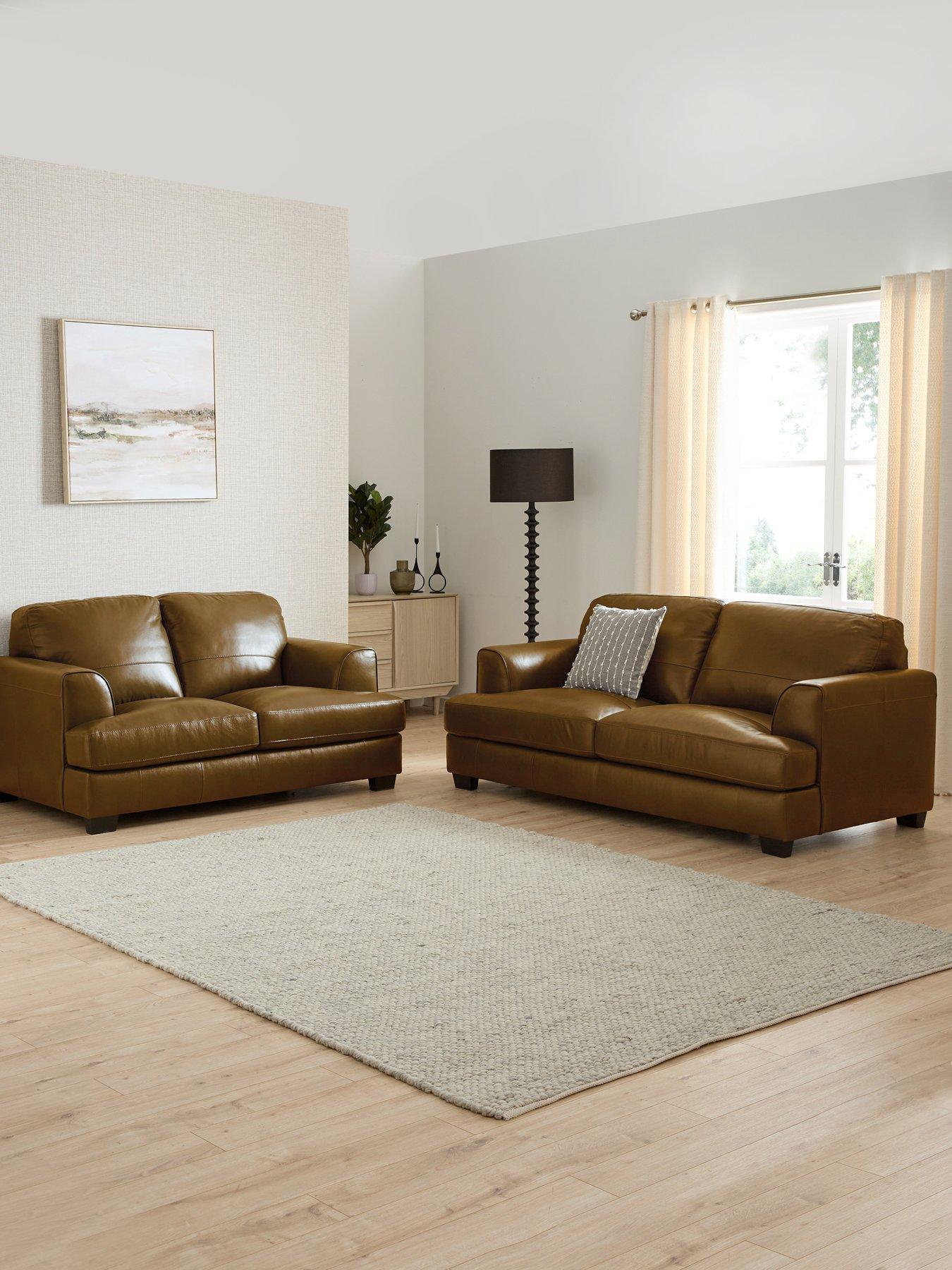 The Very Collection Astoria 3 + 2 Seater Leather Sofa Set - FSC® Certified