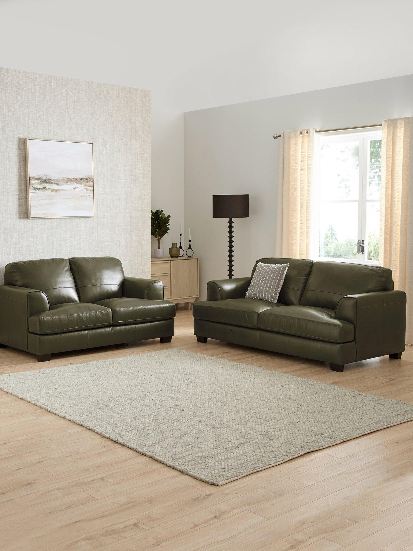 The Very Collection Astoria 3 + 2 Seater Leather Sofa Set - FSC® Certified