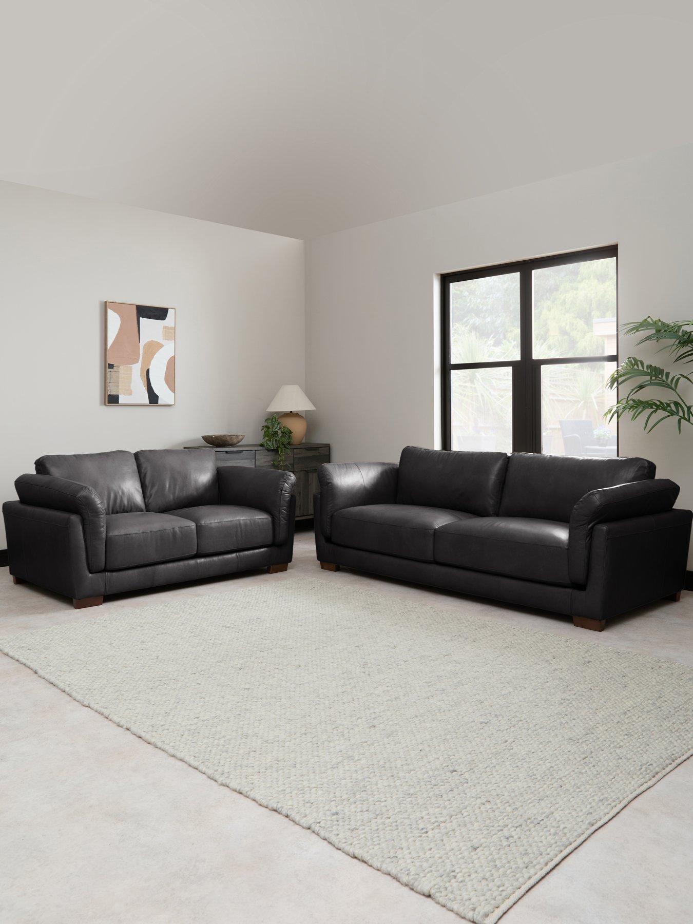 The Very Collection Morena 3 + 2 Seater Leather Sofa Set