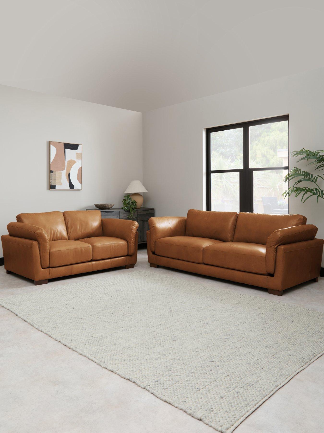 The Very Collection Morena 3 + 2 Seater Leather Sofa Set (Buy  &  SAVE!) - FSC® Certified