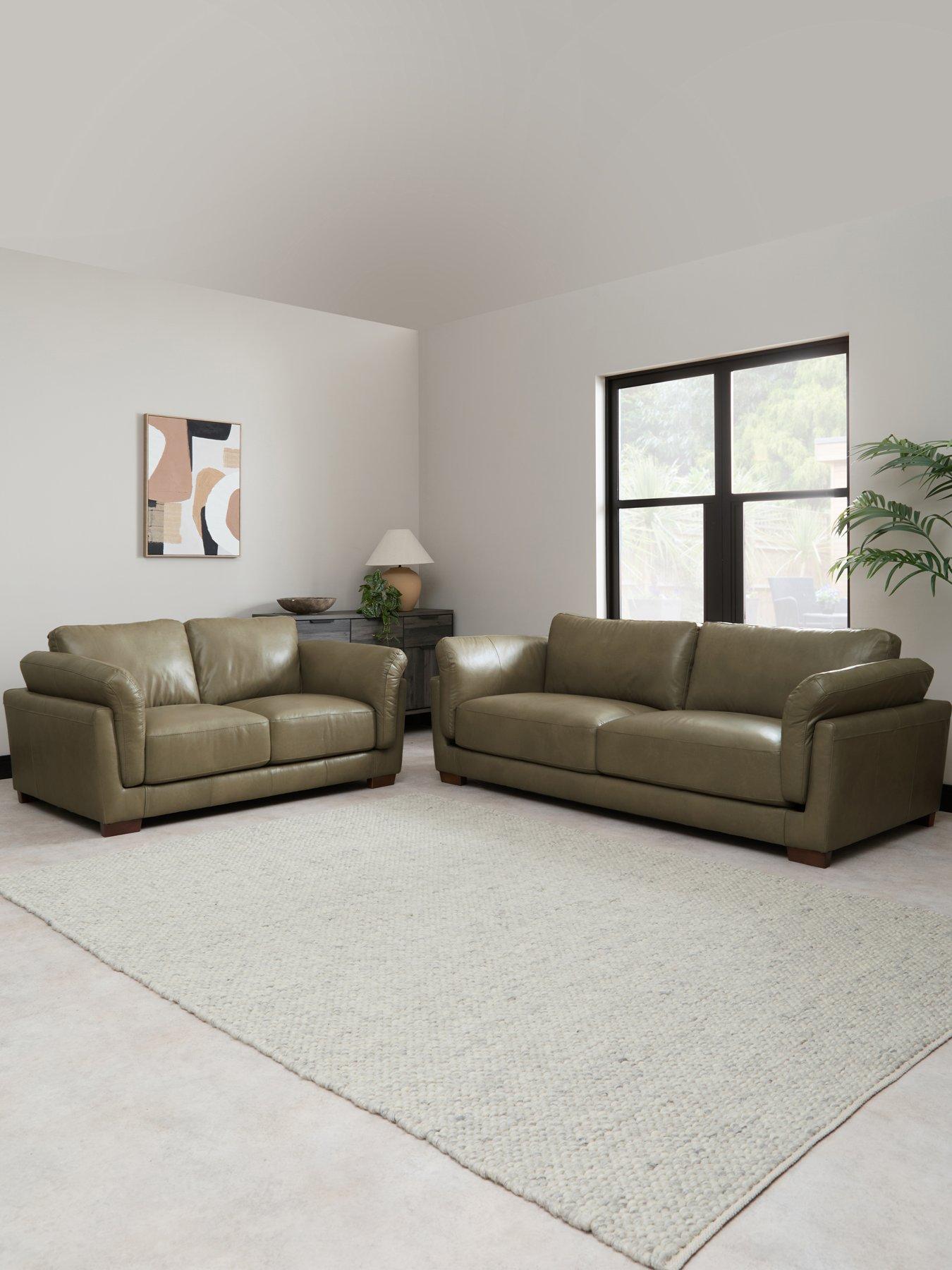 The Very Collection Morena 3 + 2 Seater Leather Sofa Set