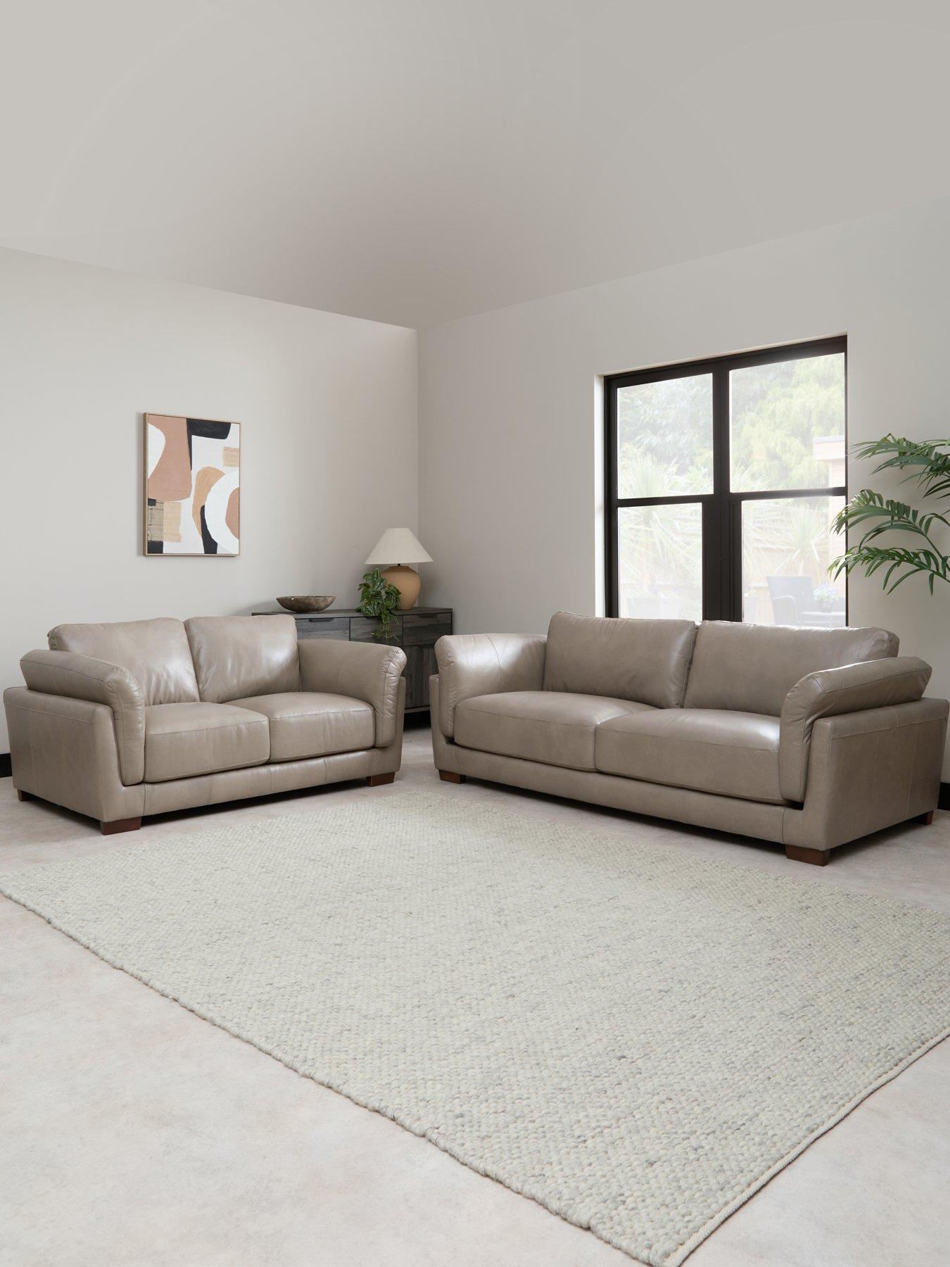 The Very Collection Morena 3 + 2 Seater Leather Sofa Set (Buy  &  SAVE!) - FSC® Certified