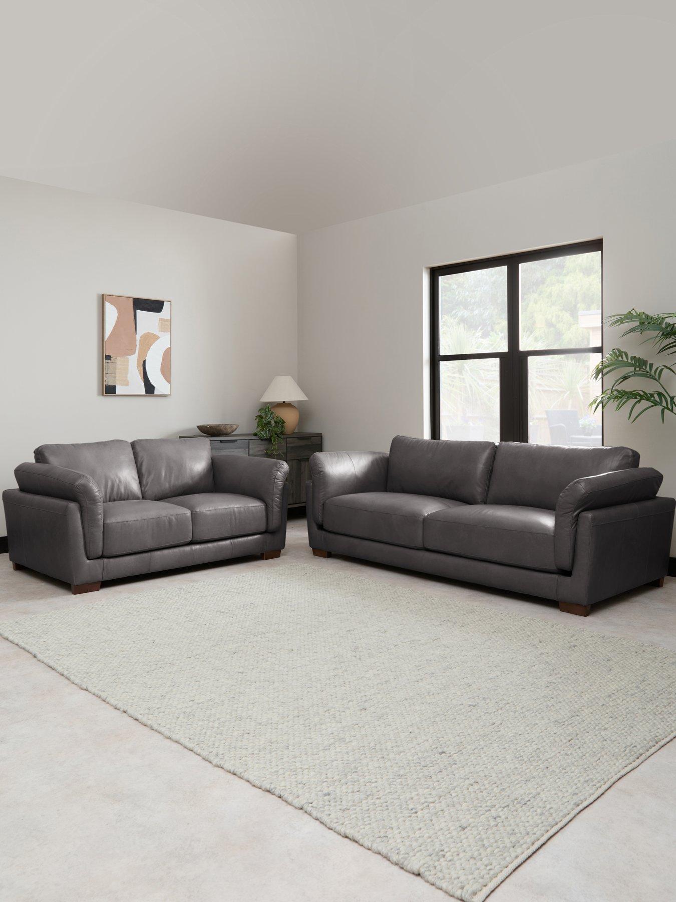 The Very Collection Morena 3 + 2 Seater Leather Sofa Set