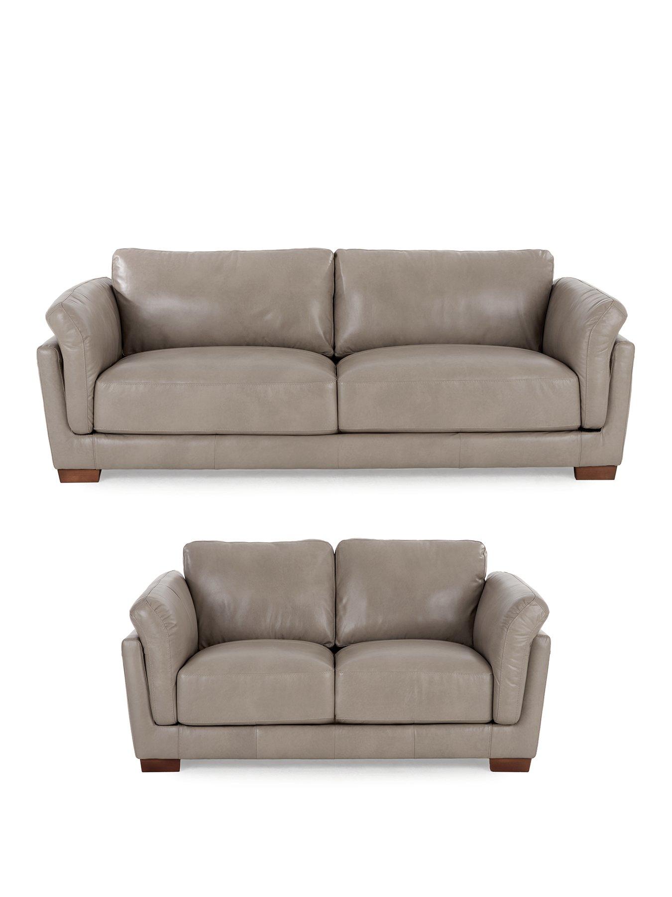 Image 2 of 5 of The Very Collection Morena 3 + 2 Seater Leather Sofa Set - FSC&reg; Certified