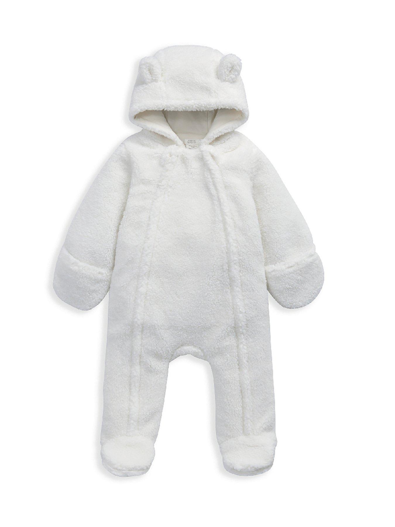  image of mamas-papas-baby-unisex-borg-pramsuit-with-3d-bear-ears-cream