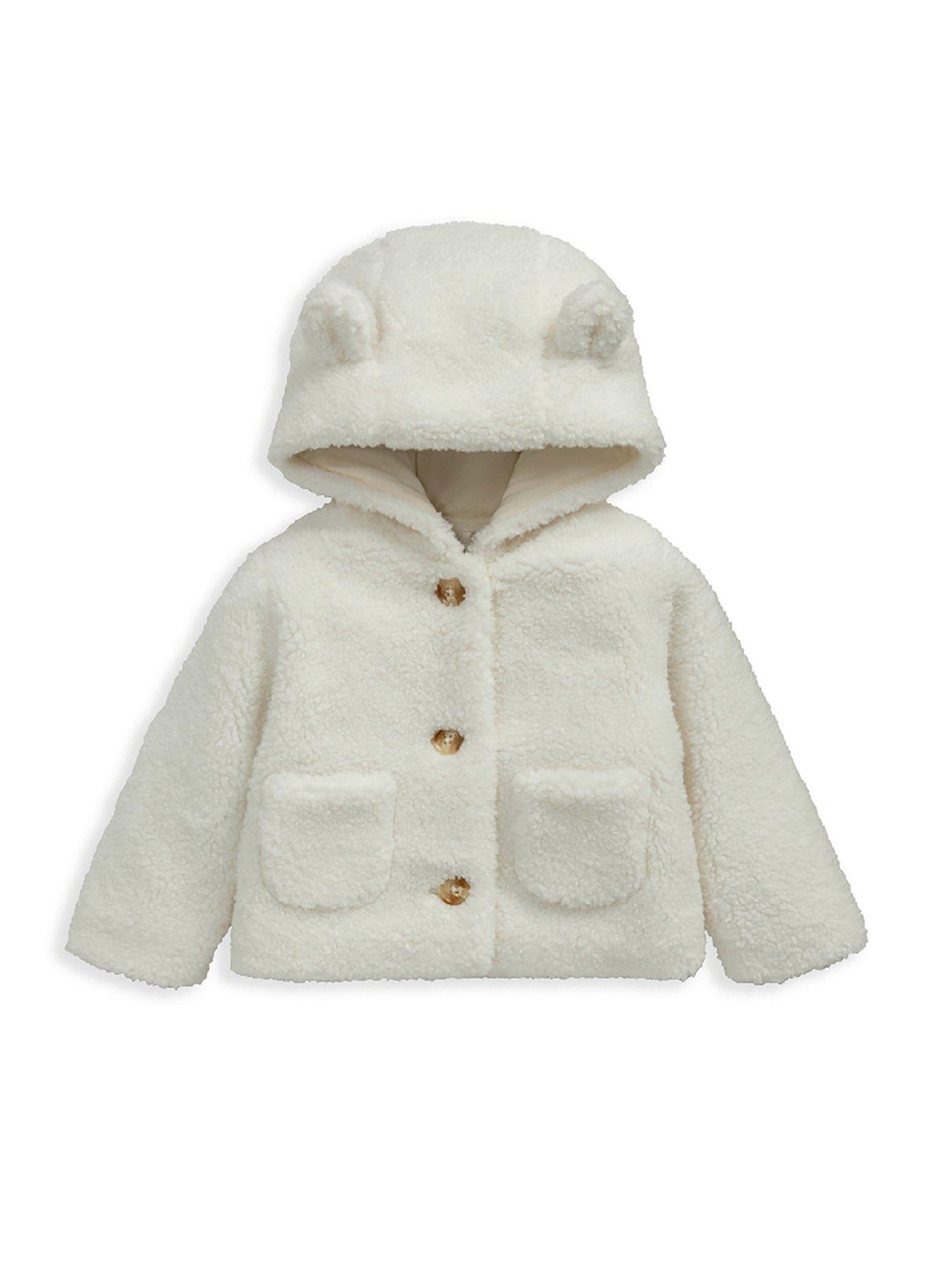  image of mamas-papas-baby-unisex-borg-jacket-with-3d-bear-ears-cream