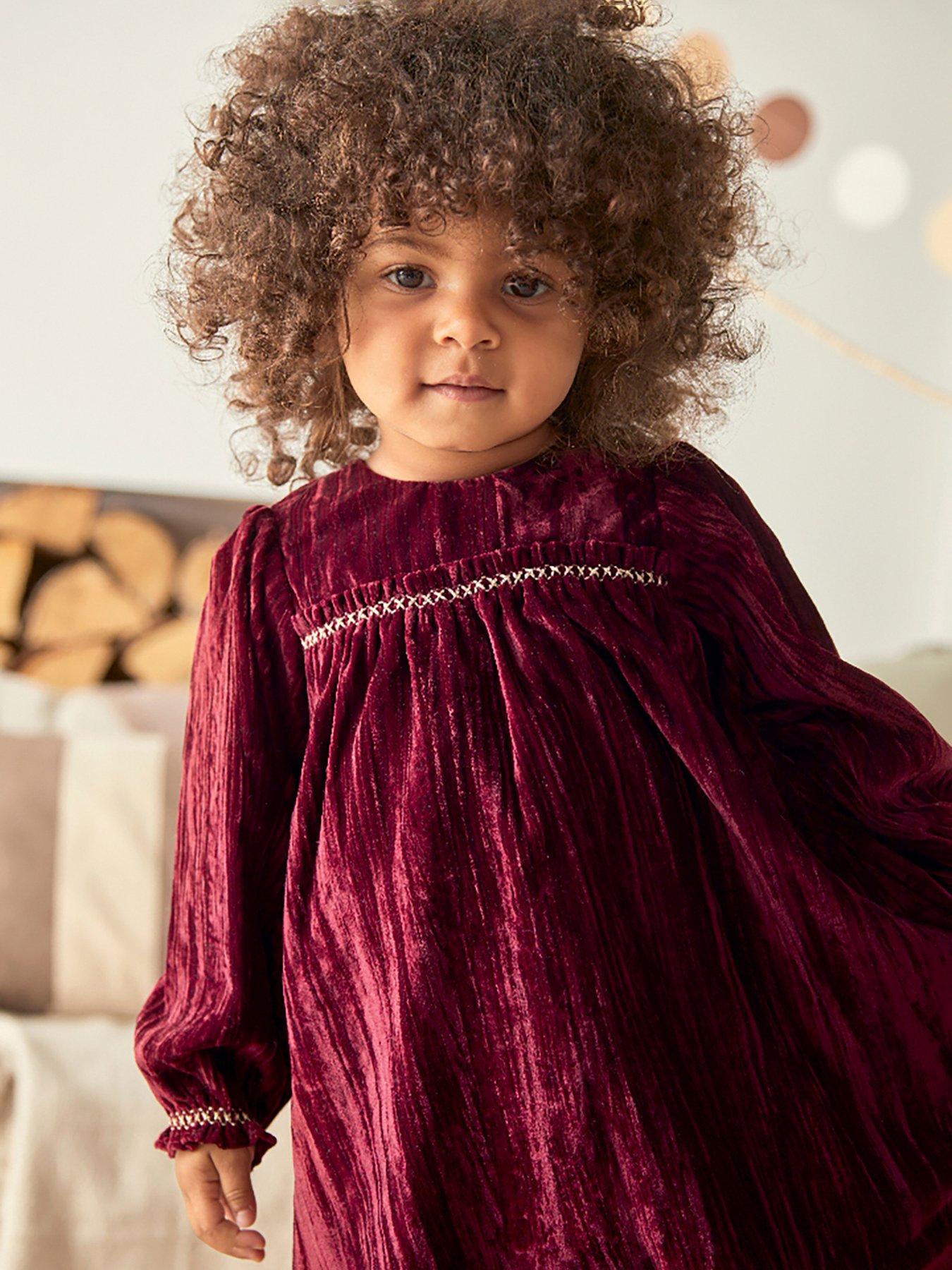 mamas-papas-baby-girls-crinkle-velvet-dress-pink
