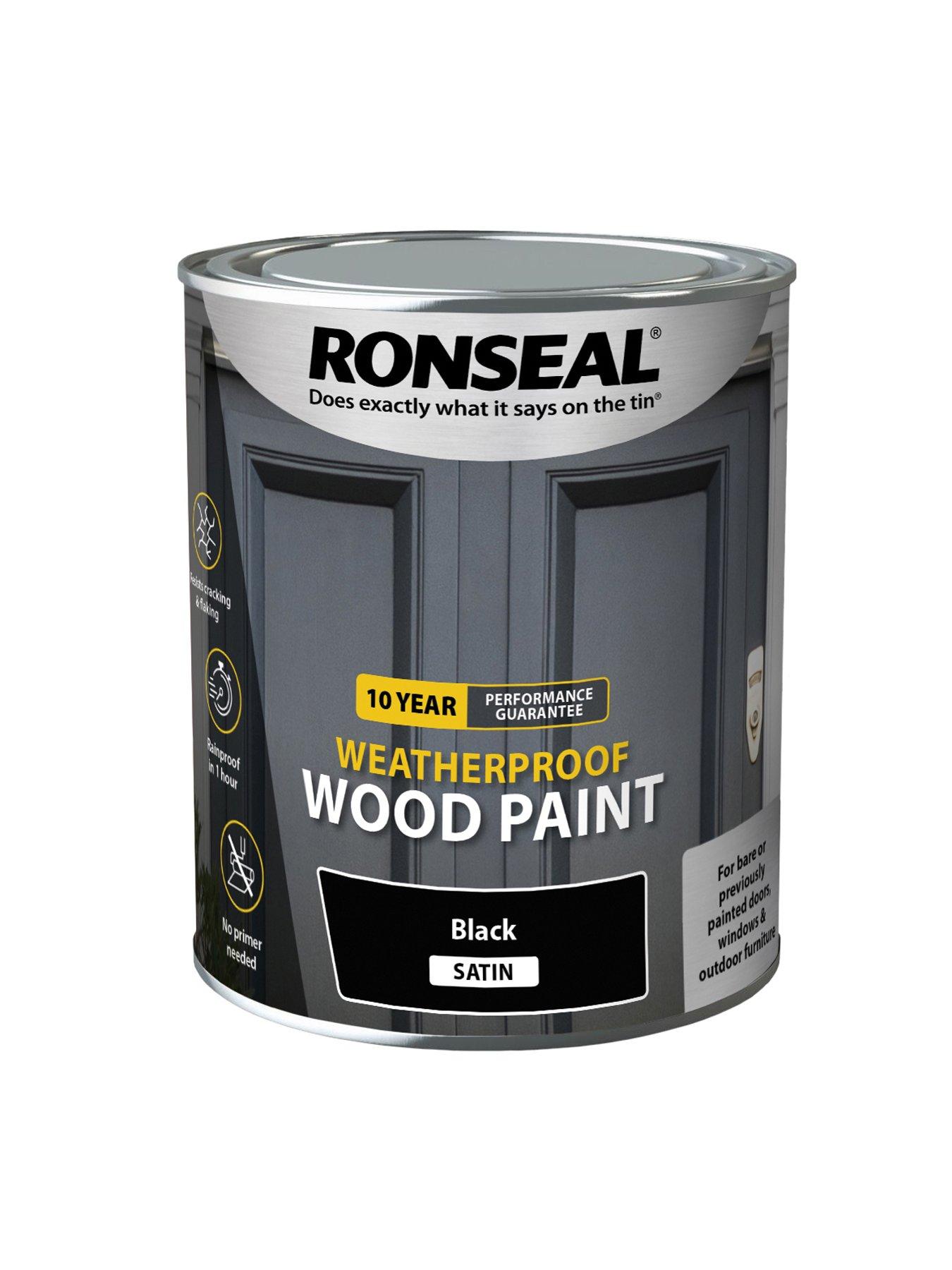  image of ronseal-10-year-weatherproof-wood-paint-black-satin-750ml