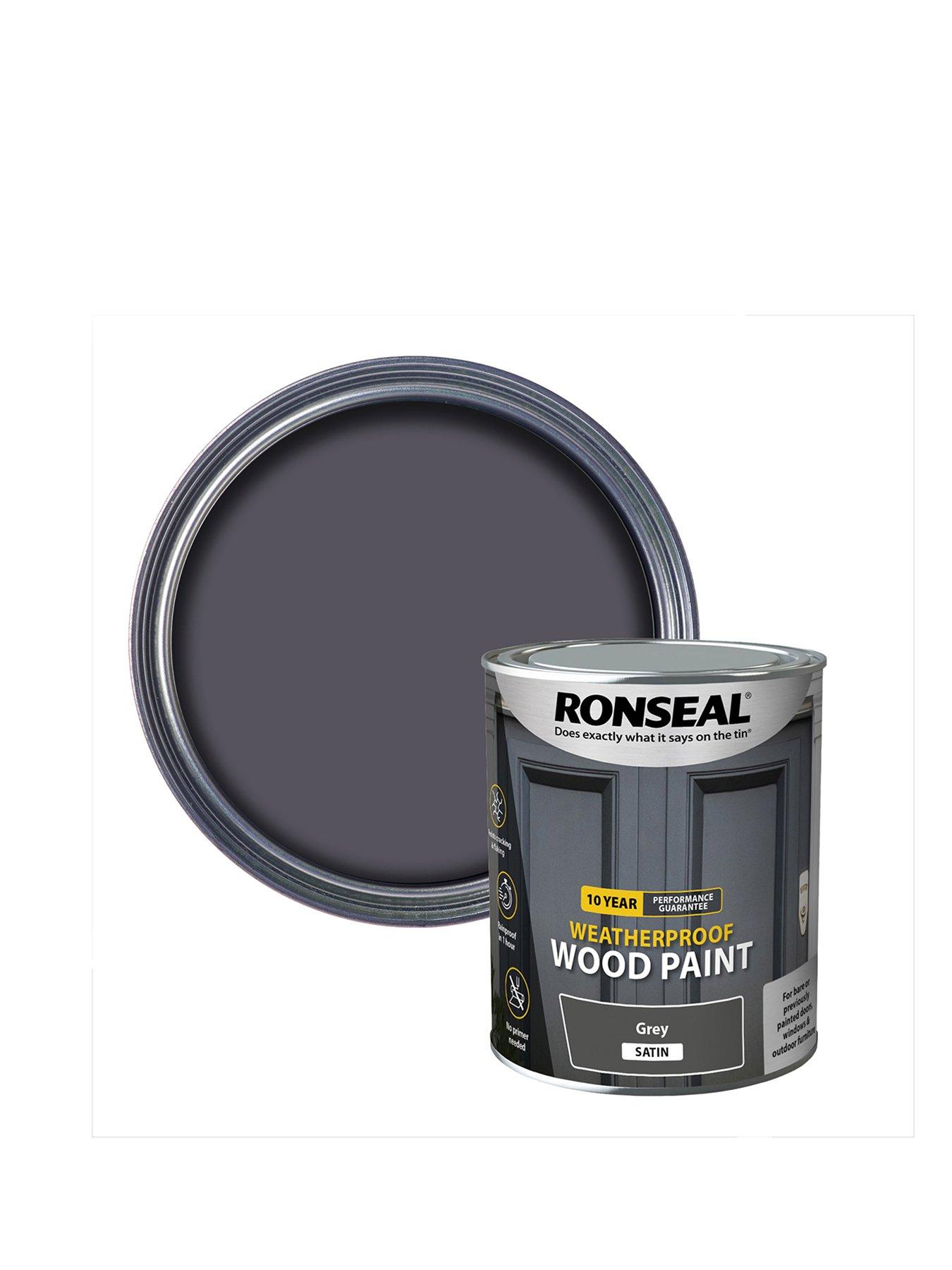  image of ronseal-10-year-weatherproof-wood-paint-grey-satin-750ml