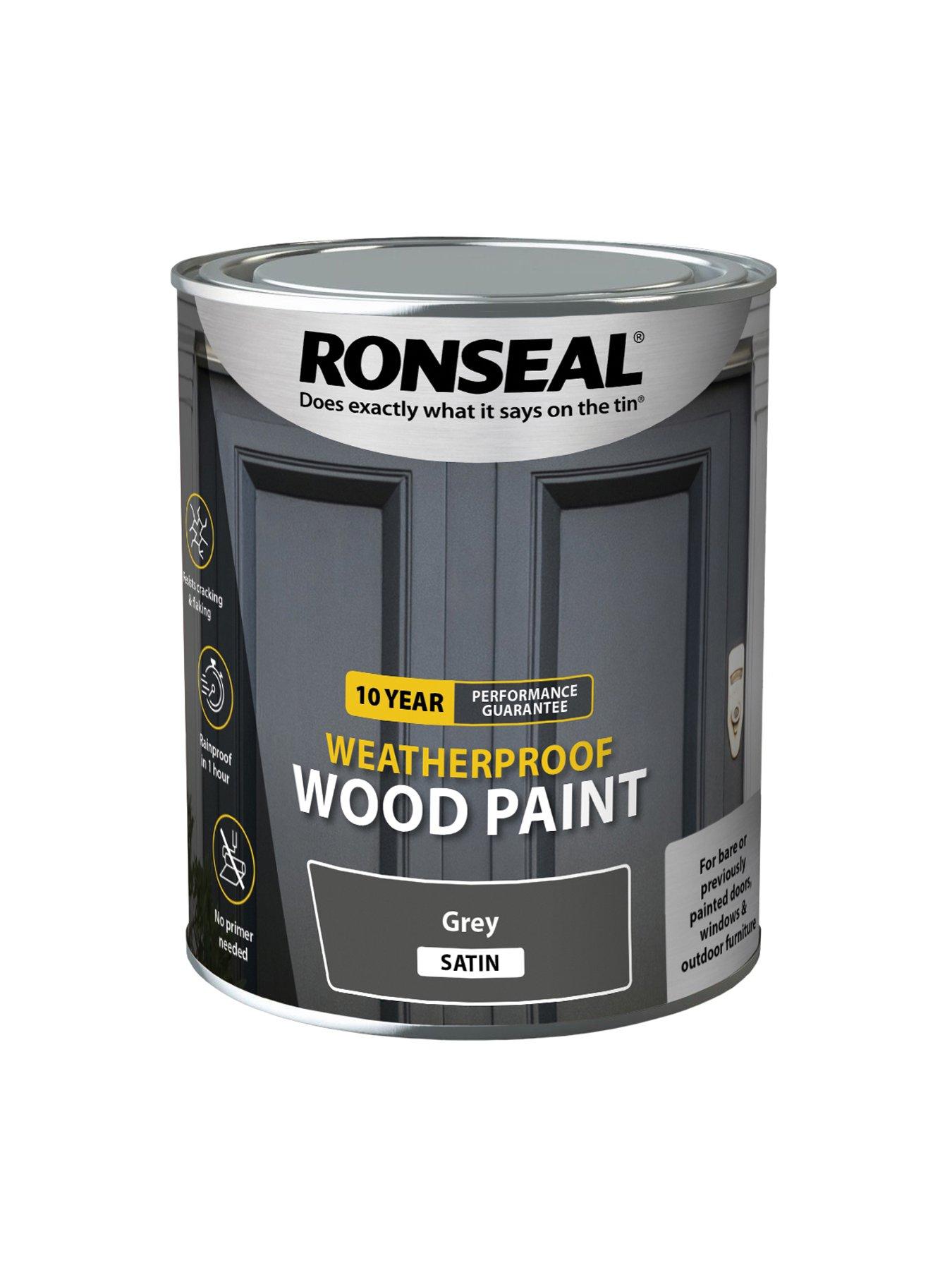  image of ronseal-10-year-weatherproof-wood-paint-grey-satin-750ml