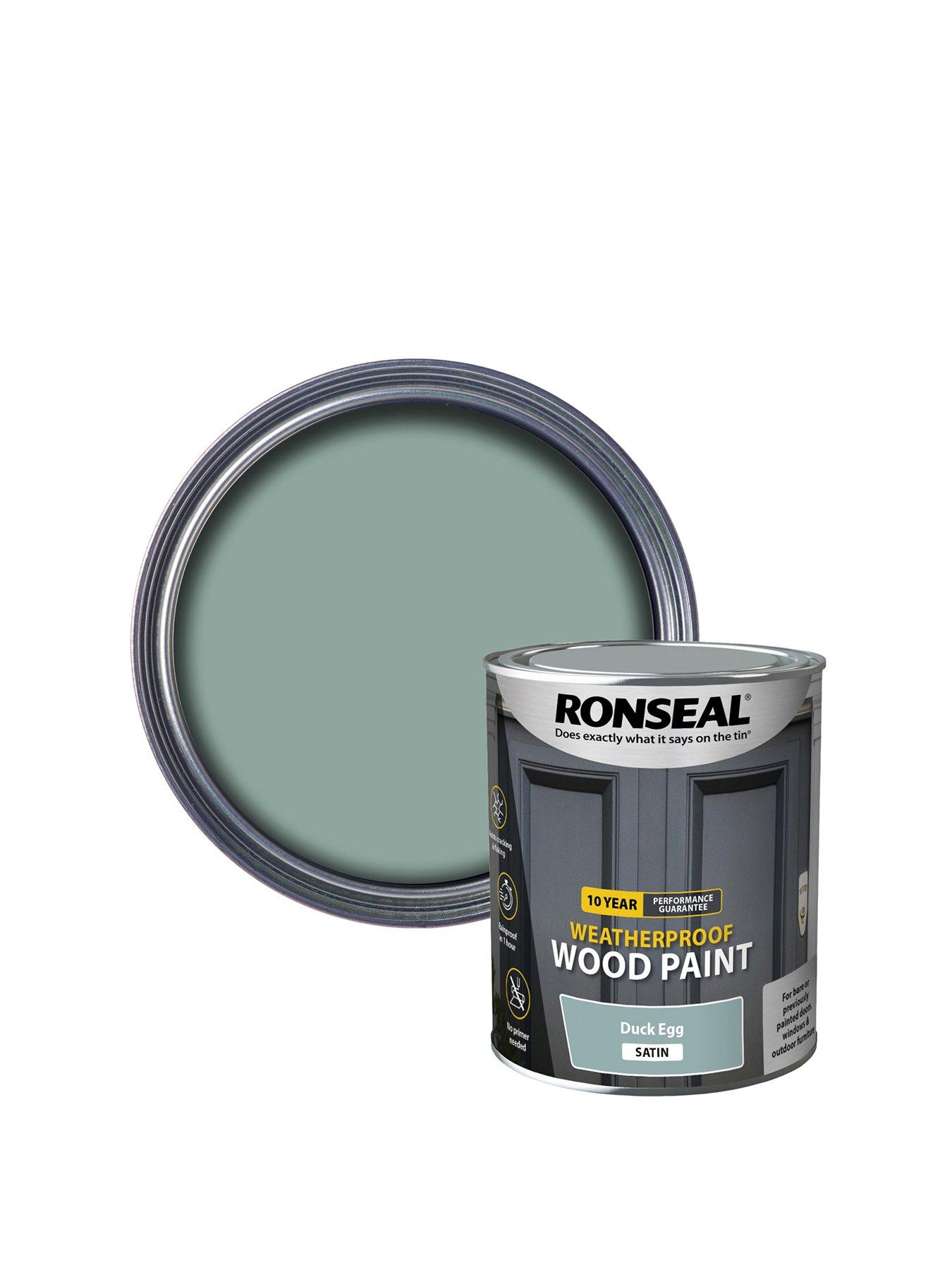 Ronseal 10 Year Weatherproof Wood Paint Duck Egg Blue Satin 750ml
