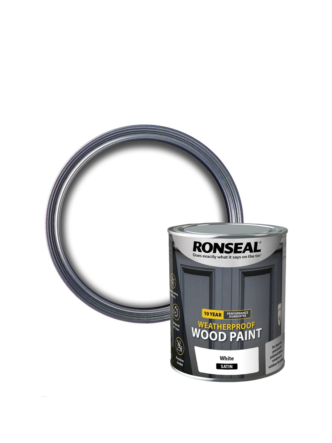 image of ronseal-10-year-weatherproof-wood-paint-white-satin-750ml