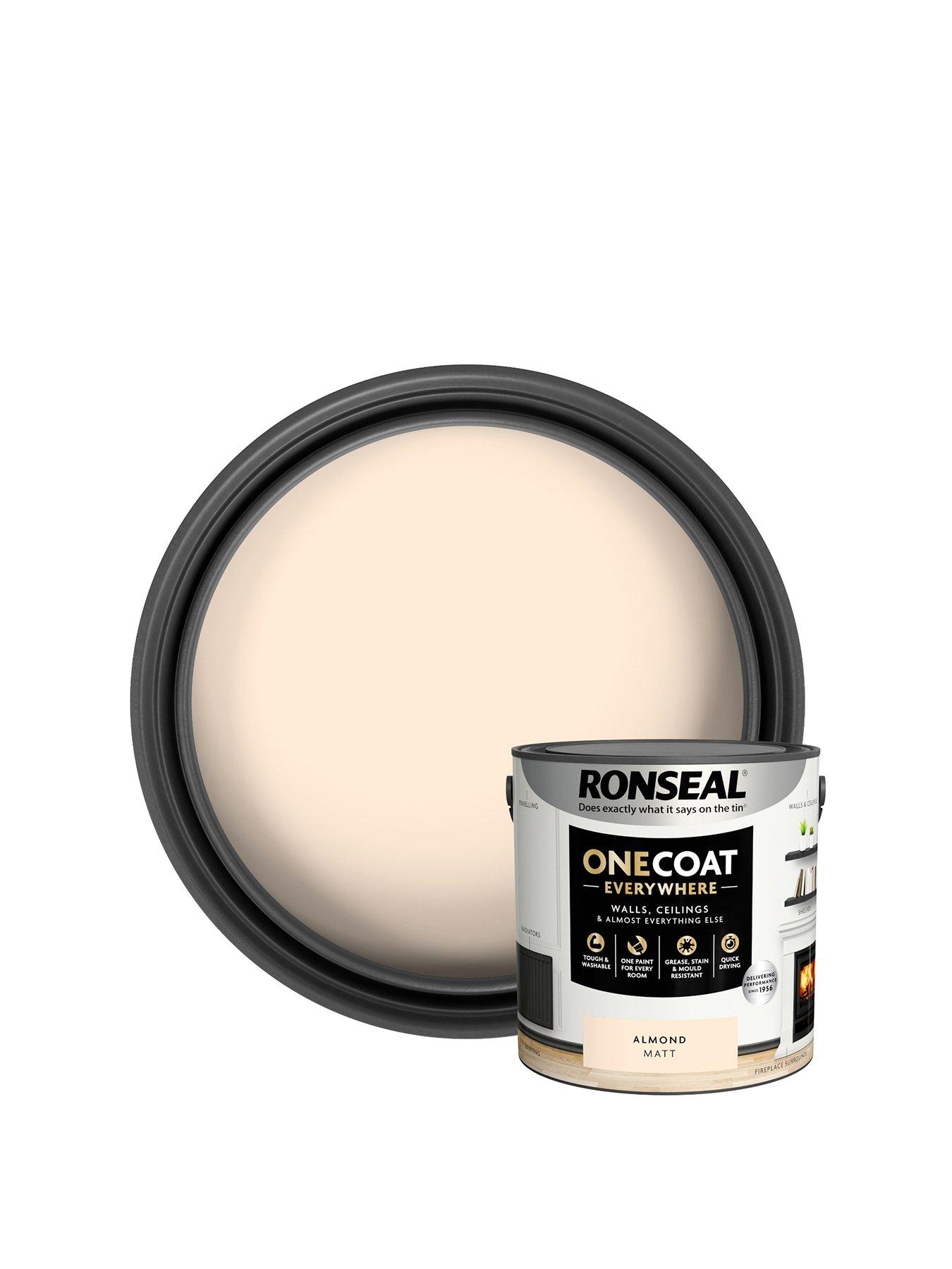  image of ronseal-one-coat-everywhere-interior-paint-almond-matt-25-litre