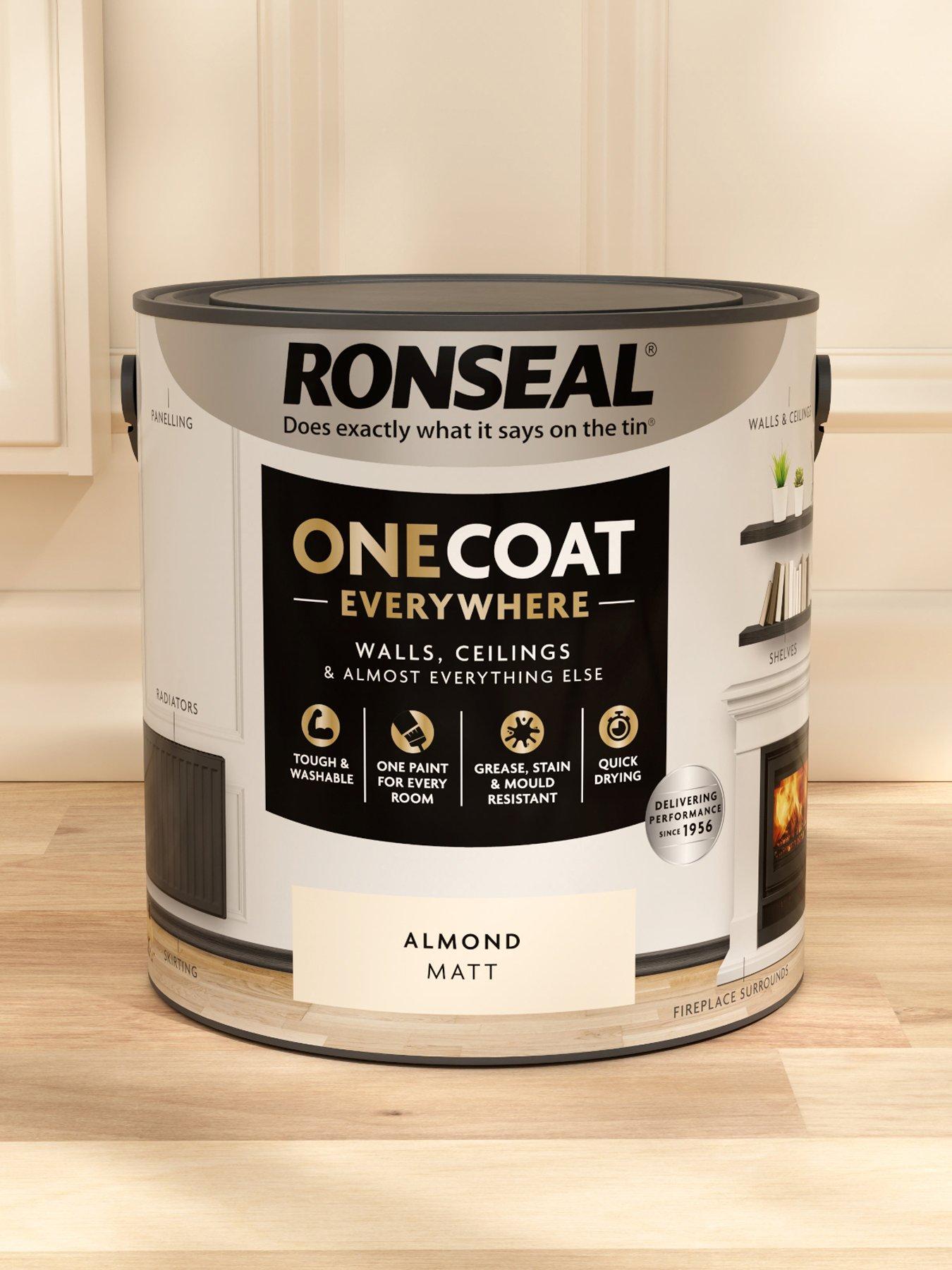  image of ronseal-one-coat-everywhere-interior-paint-almond-matt-25-litre