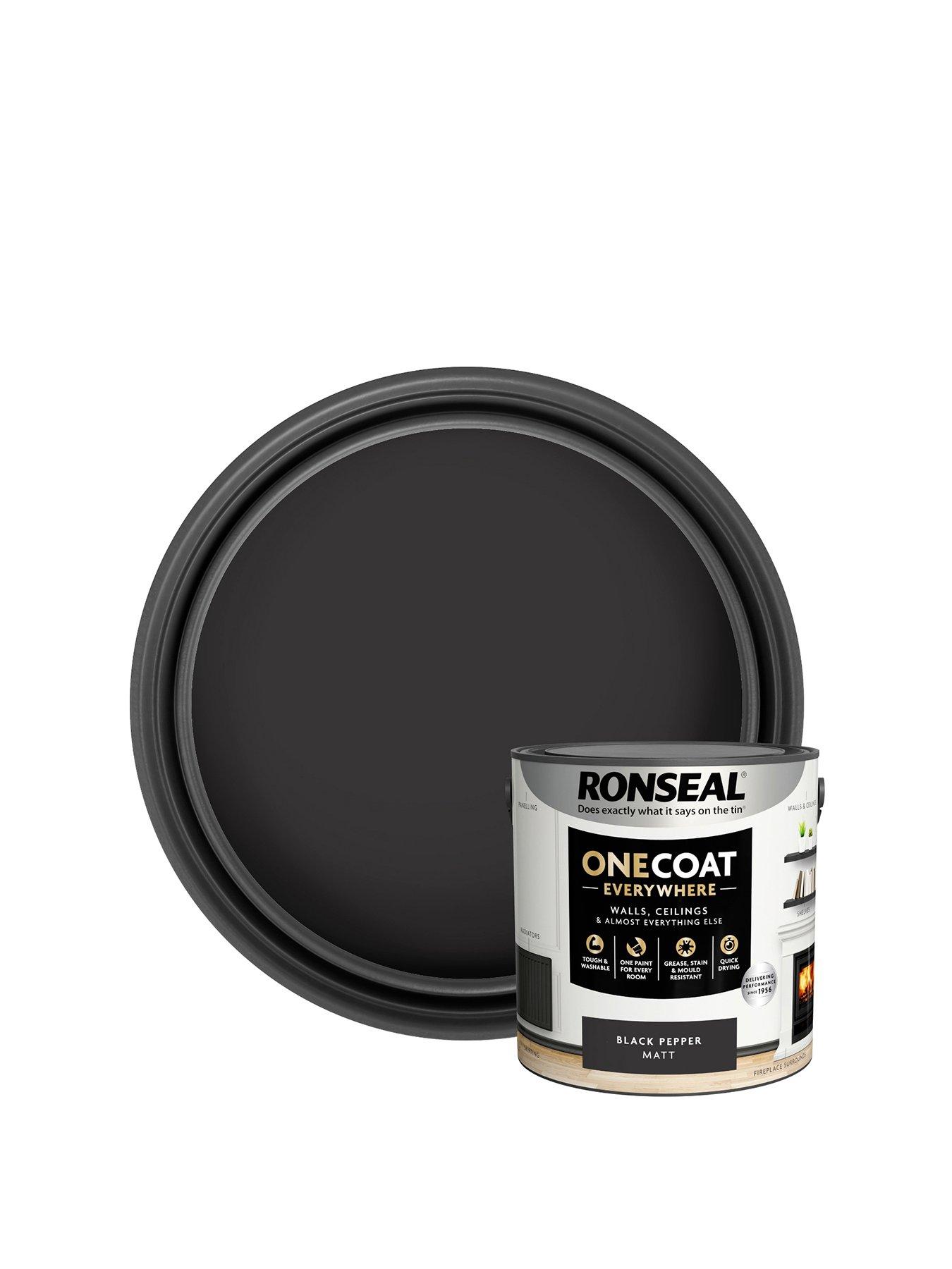 Ronseal One Coat Everywhere Interior Paint Black Pepper Matt 2.5 Litre