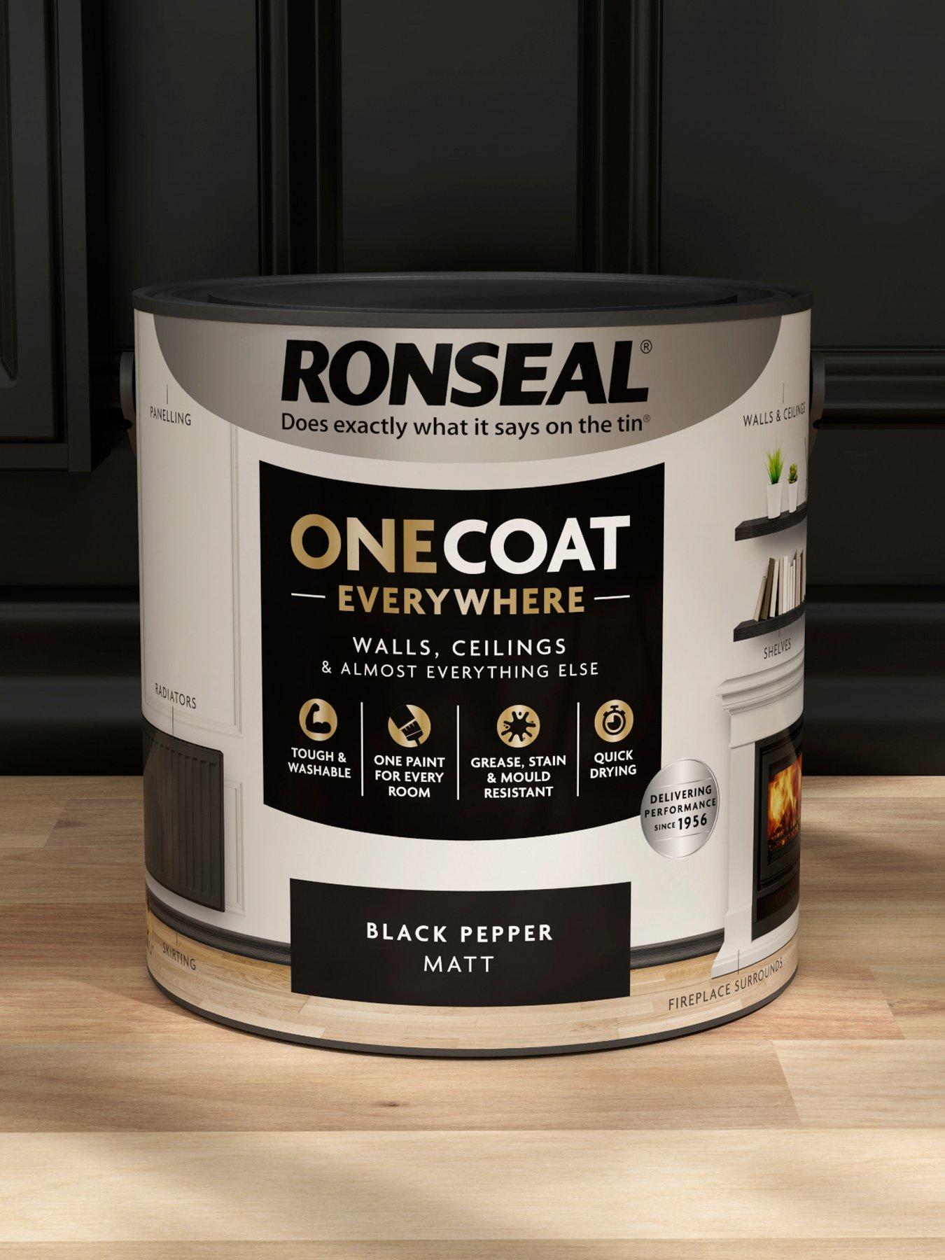  image of ronseal-one-coat-everywhere-interior-paint-black-pepper-matt-25-litre