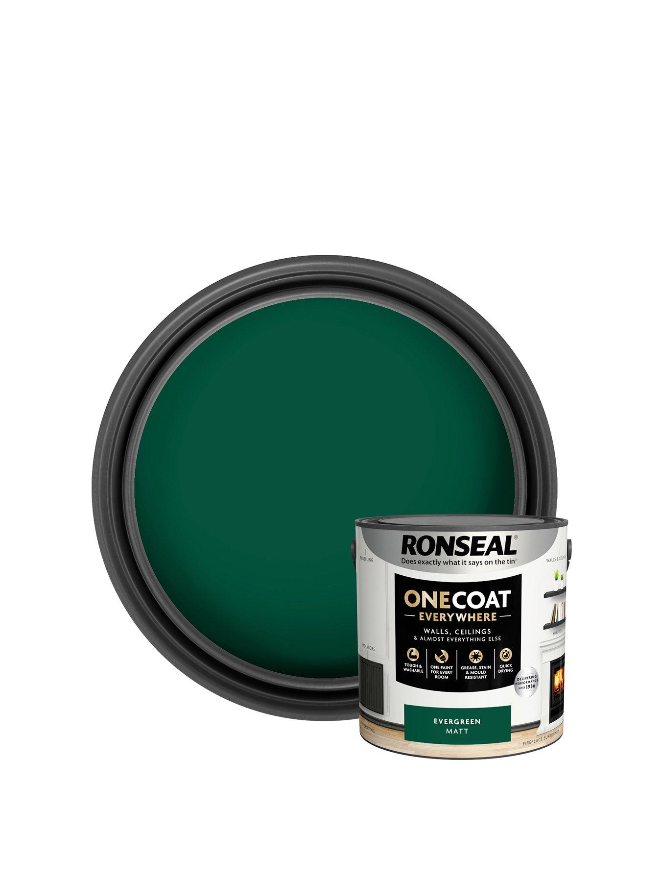  image of ronseal-one-coat-everywhere-interior-paint-evergreen-matt-25-litre