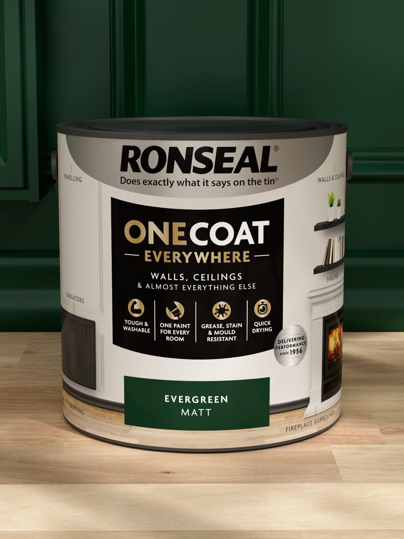  image of ronseal-one-coat-everywhere-interior-paint-evergreen-matt-25-litre