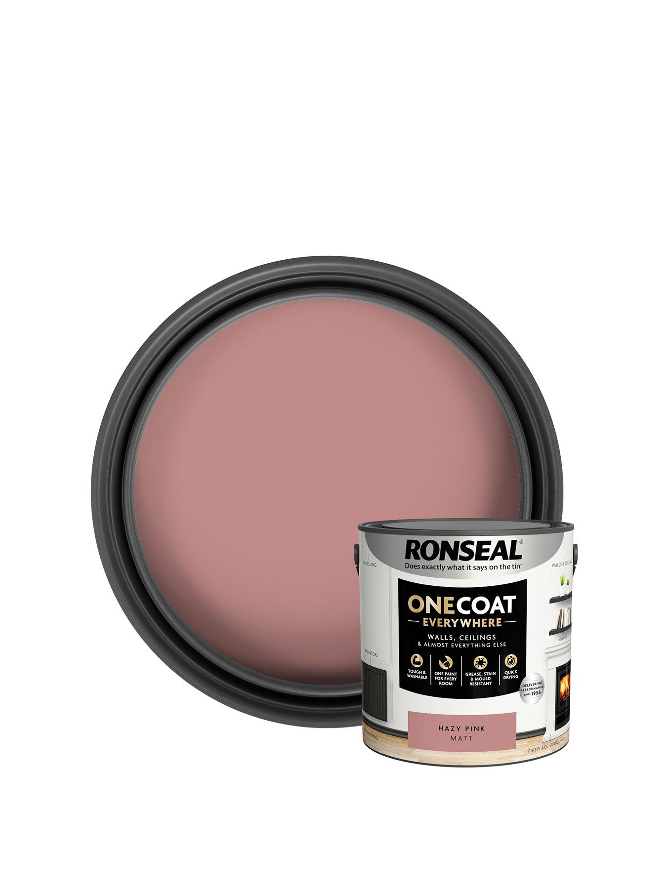  image of ronseal-one-coat-everywhere-interior-paint-hazy-pink-matt-25-litre