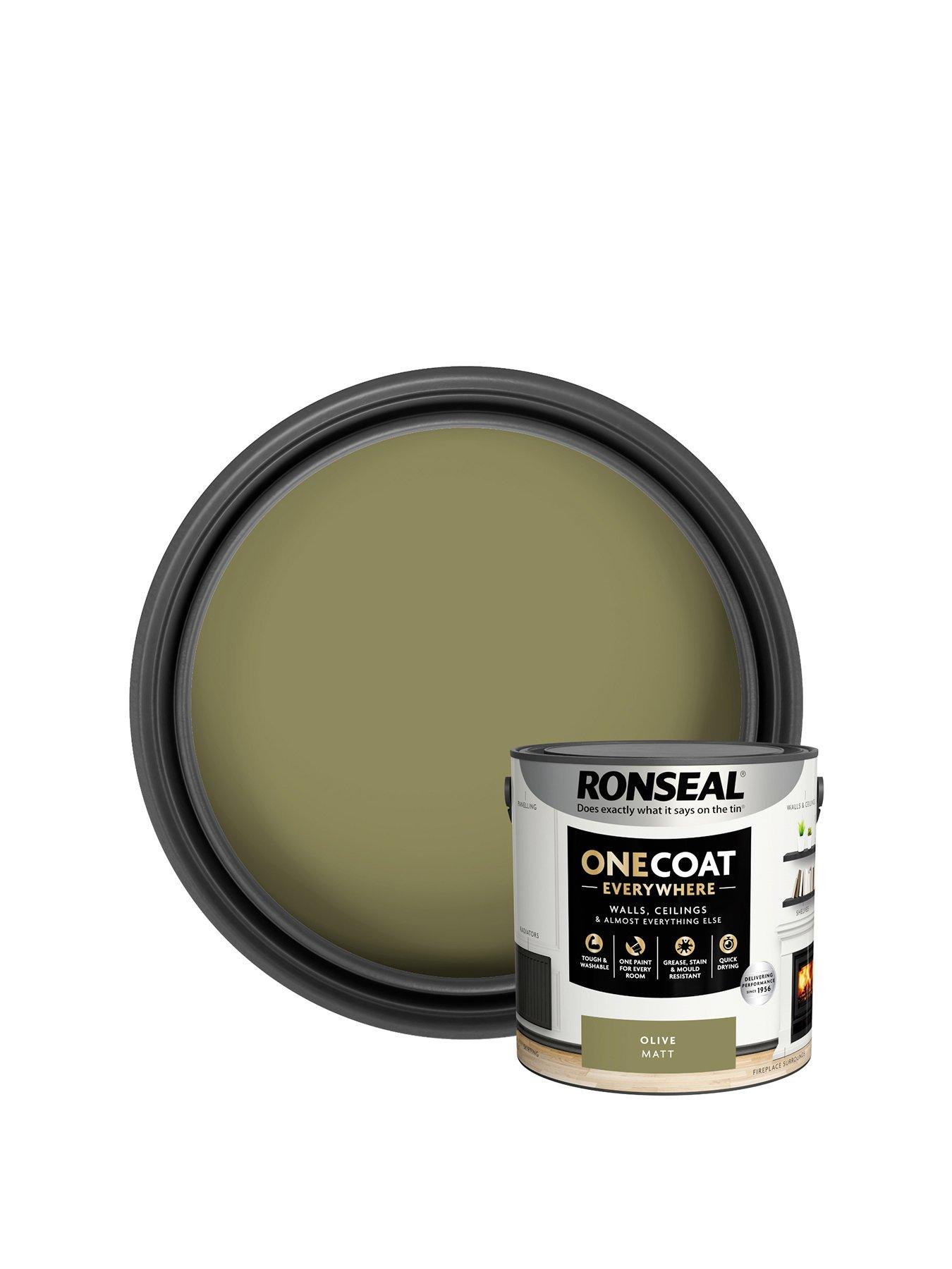  image of ronseal-one-coat-everywhere-interior-paint-olive-matt-25-litre