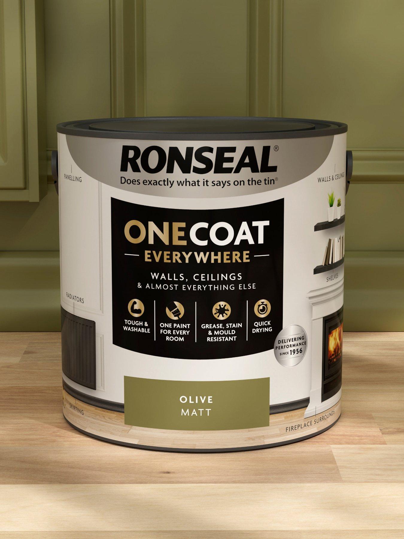  image of ronseal-one-coat-everywhere-interior-paint-olive-matt-25-litre