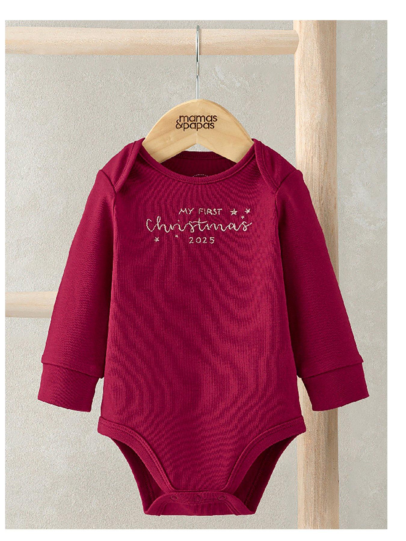 Mamas & Papas Baby Unisex My First Christmas Bodysuit - Red