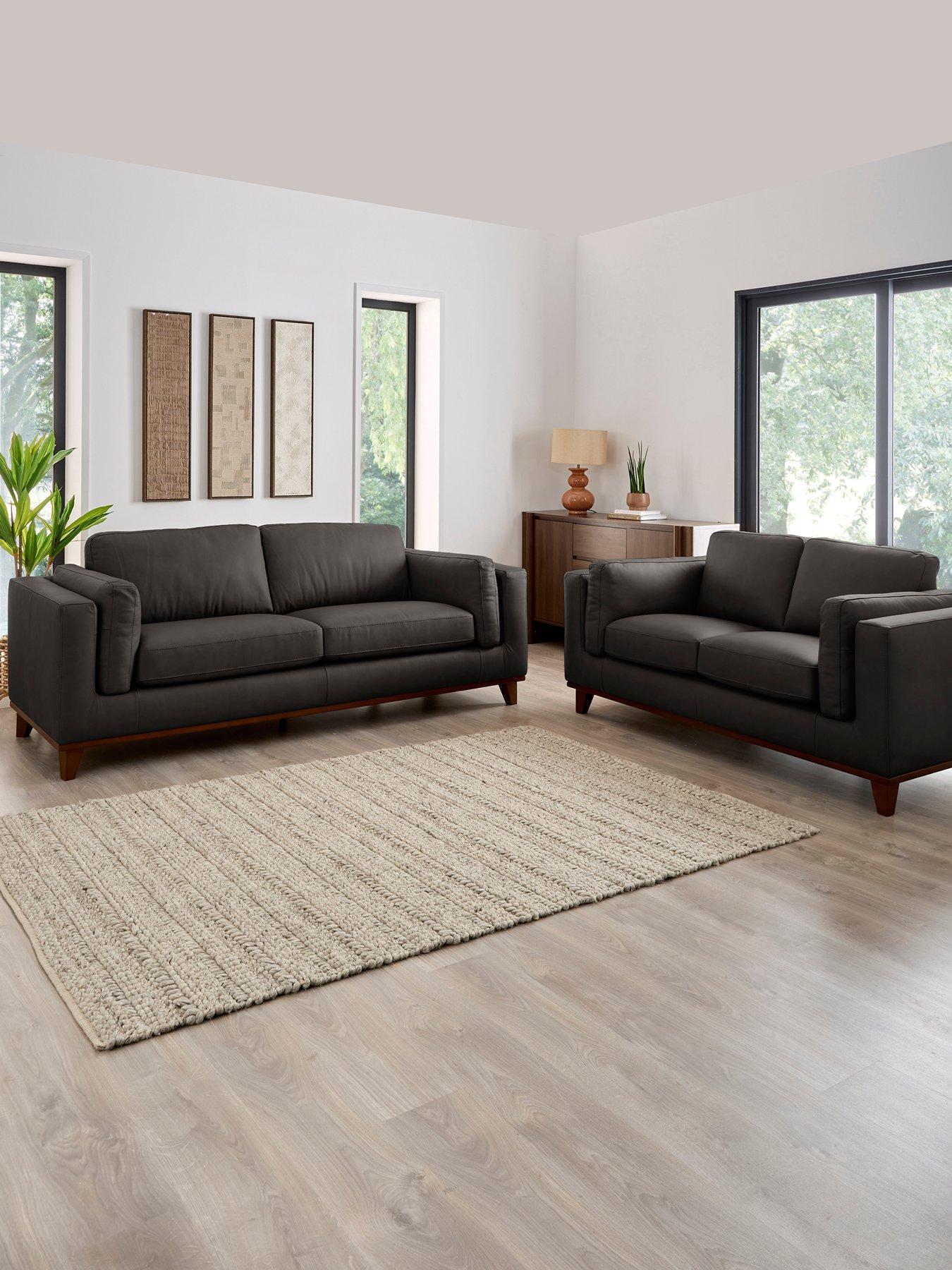 The Very Collection Chiswick 3 + 2 Seater Leather Sofa Set - FSC® Certified
