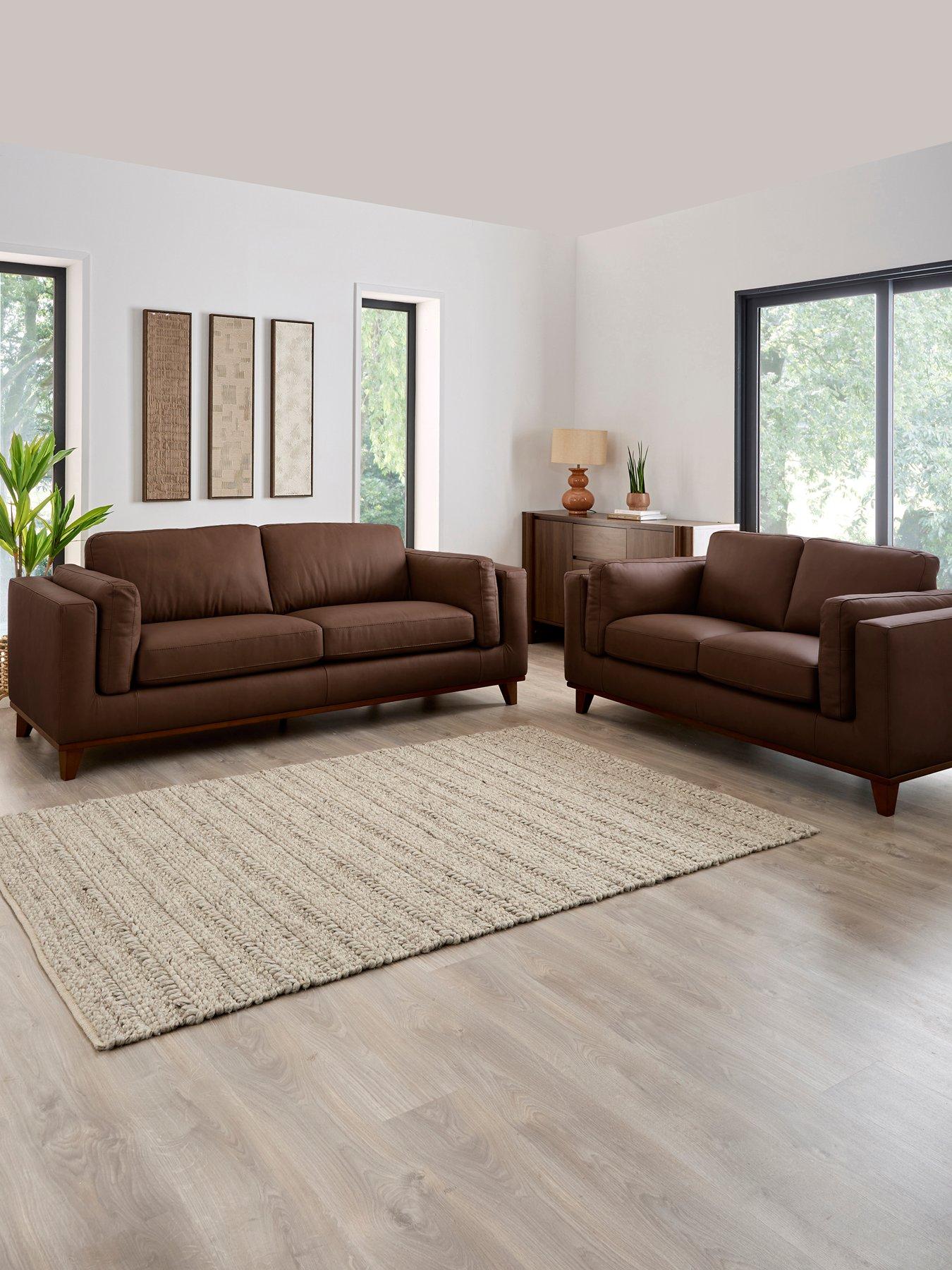 The Very Collection Chiswick 3 + 2 Seater Leather Sofa Set - FSC® Certified