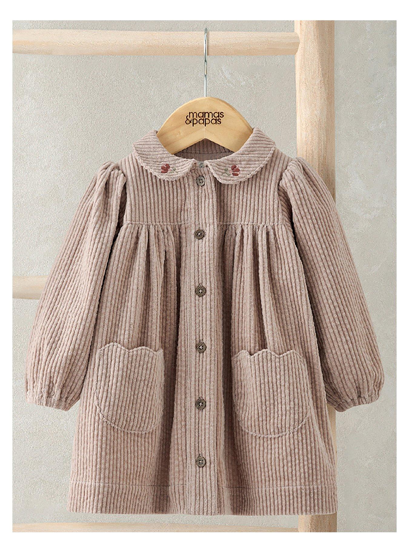 Image 1 of 2 of Mamas & Papas Baby Girls Cord Collar Dress - Pink