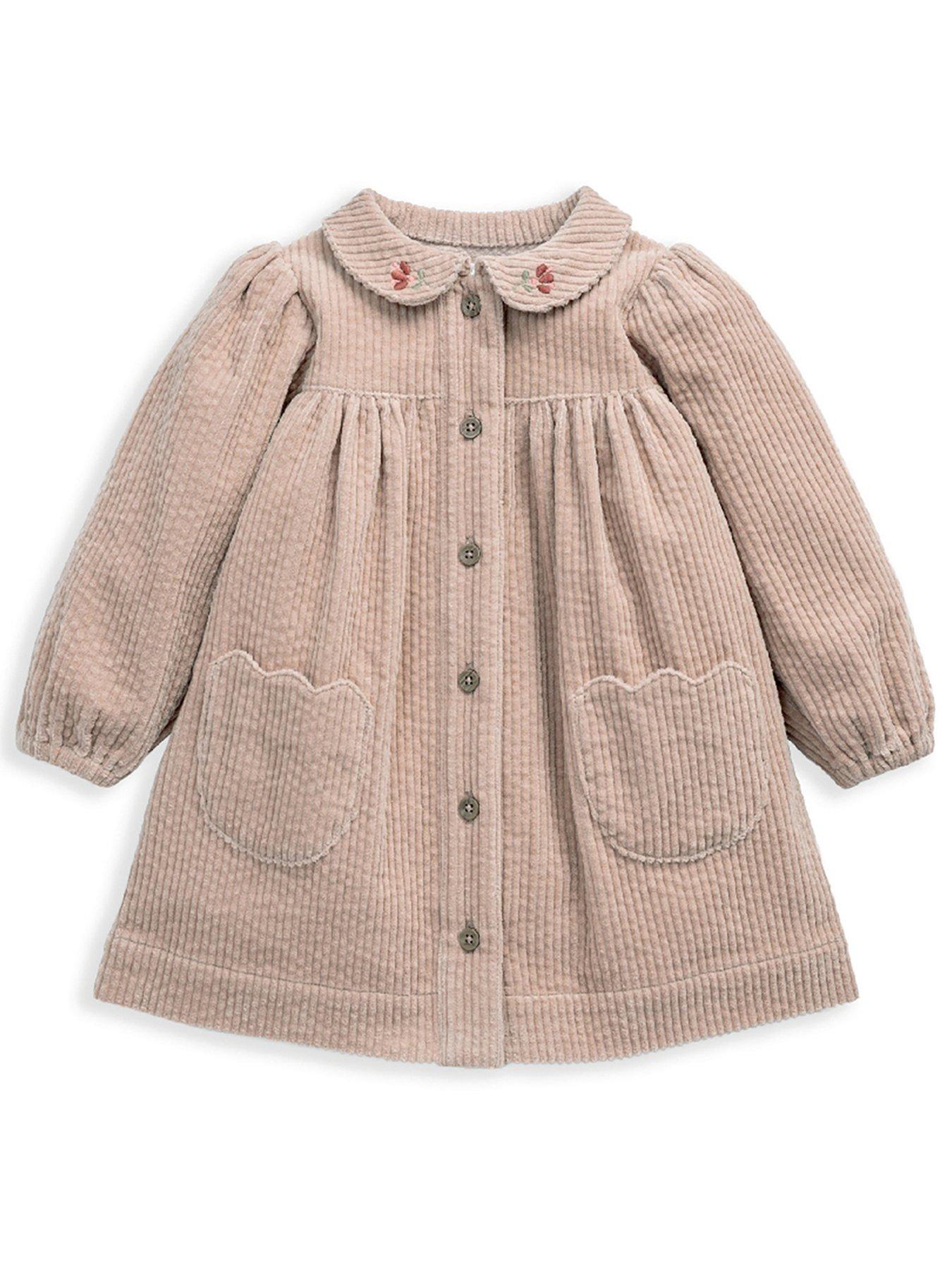 Image 2 of 2 of Mamas & Papas Baby Girls Cord Collar Dress - Pink