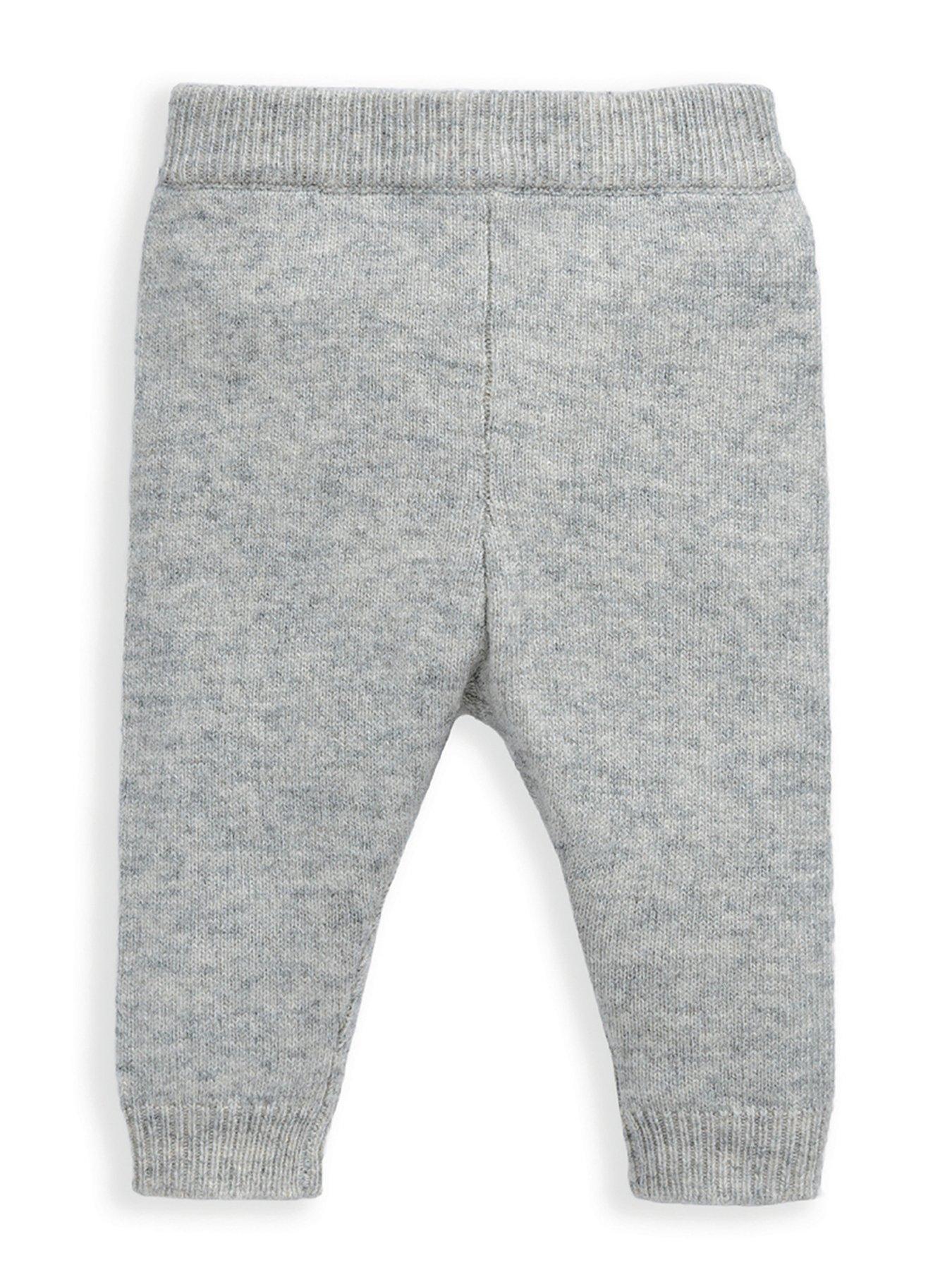  image of mamas-papas-baby-boys-2-piece-cable-knit-jumper-amp-trouser-set-grey
