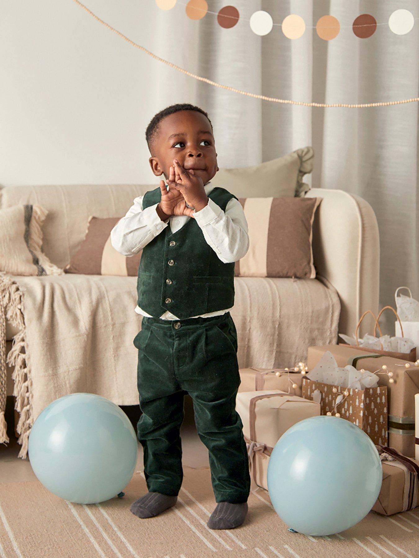 mamas-papas-baby-boys-3-piece-velvet-suit-green