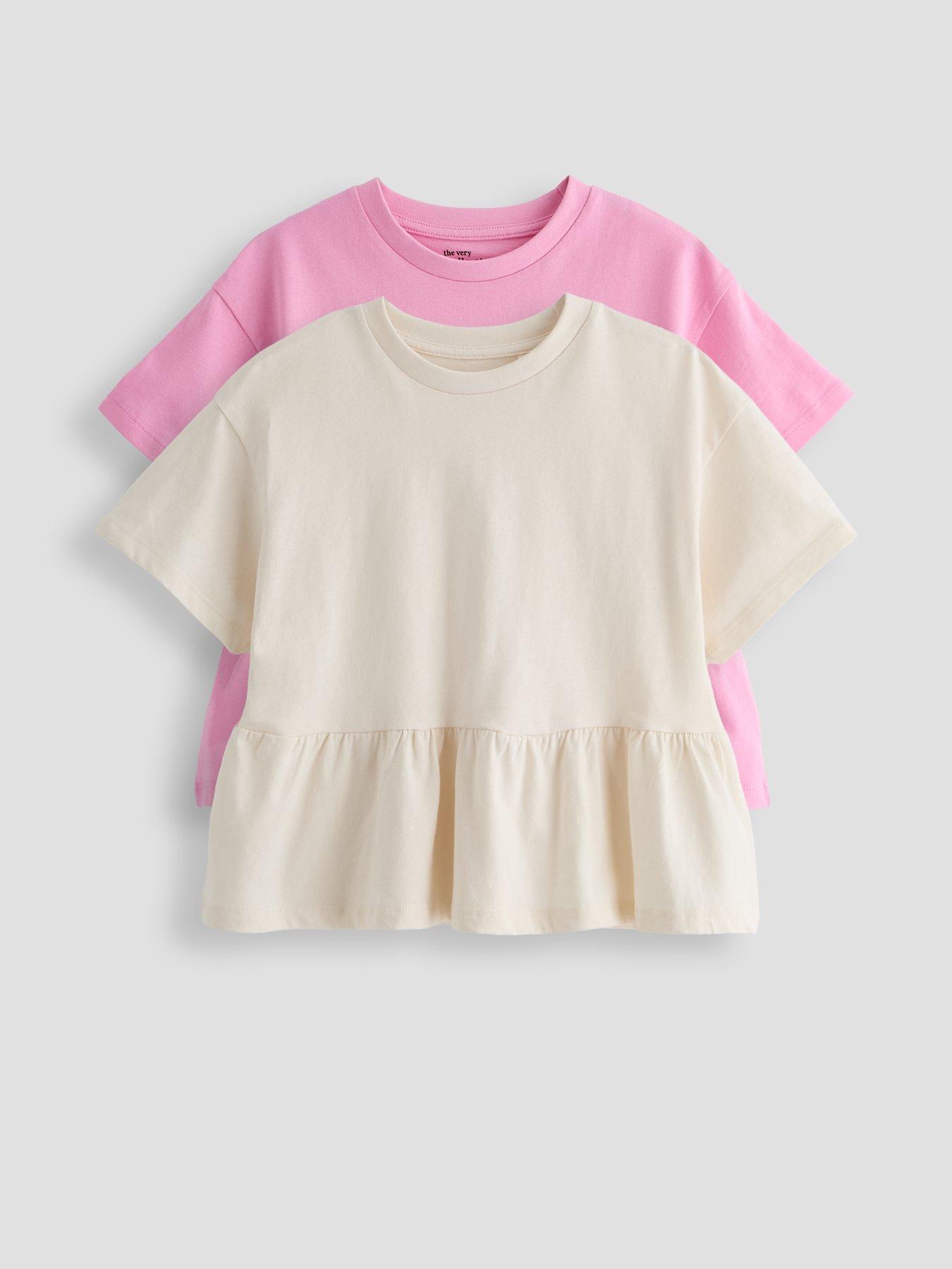 Image 1 of 5 of The Very Collection Girls 2 Pack Peplum T-shirt - Multi