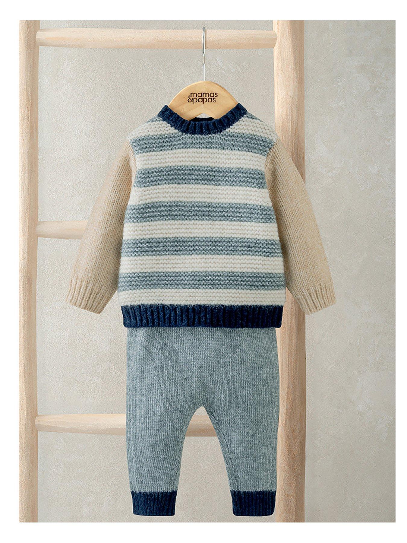 Mamas & Papas Baby Boys 2 Piece Colour Block Knitted Jumper & Leggings Set - Multi