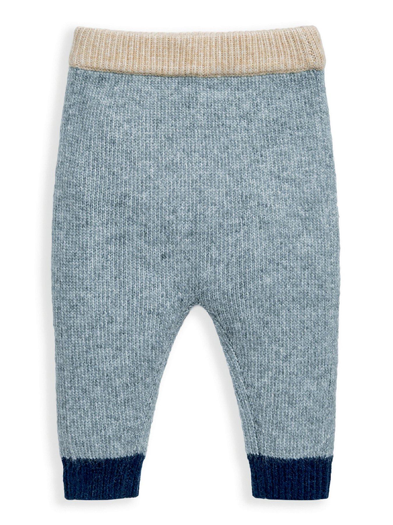  image of mamas-papas-baby-boys-2-piece-colour-block-knitted-jumper-amp-leggings-set-multi