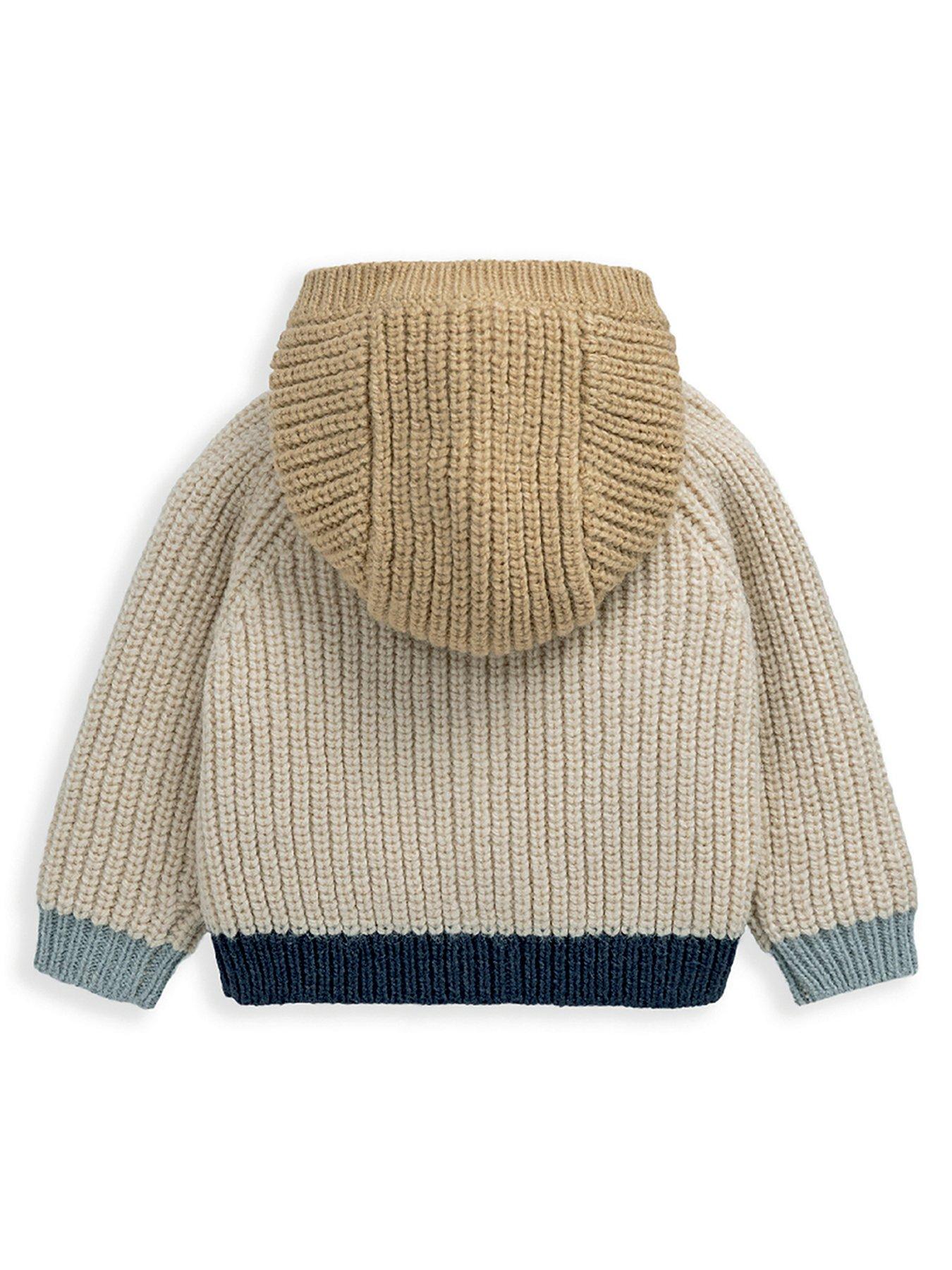  image of mamas-papas-baby-boys-colour-block-hooded-cardigan-multi