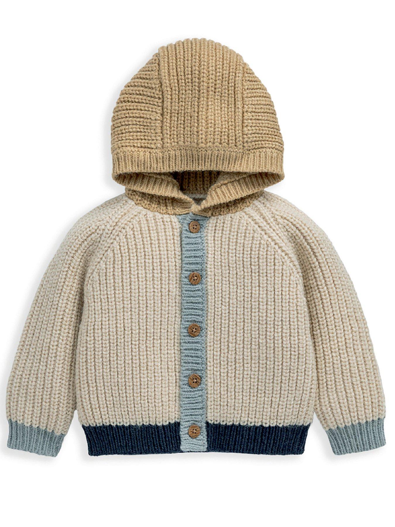  image of mamas-papas-baby-boys-colour-block-hooded-cardigan-multi