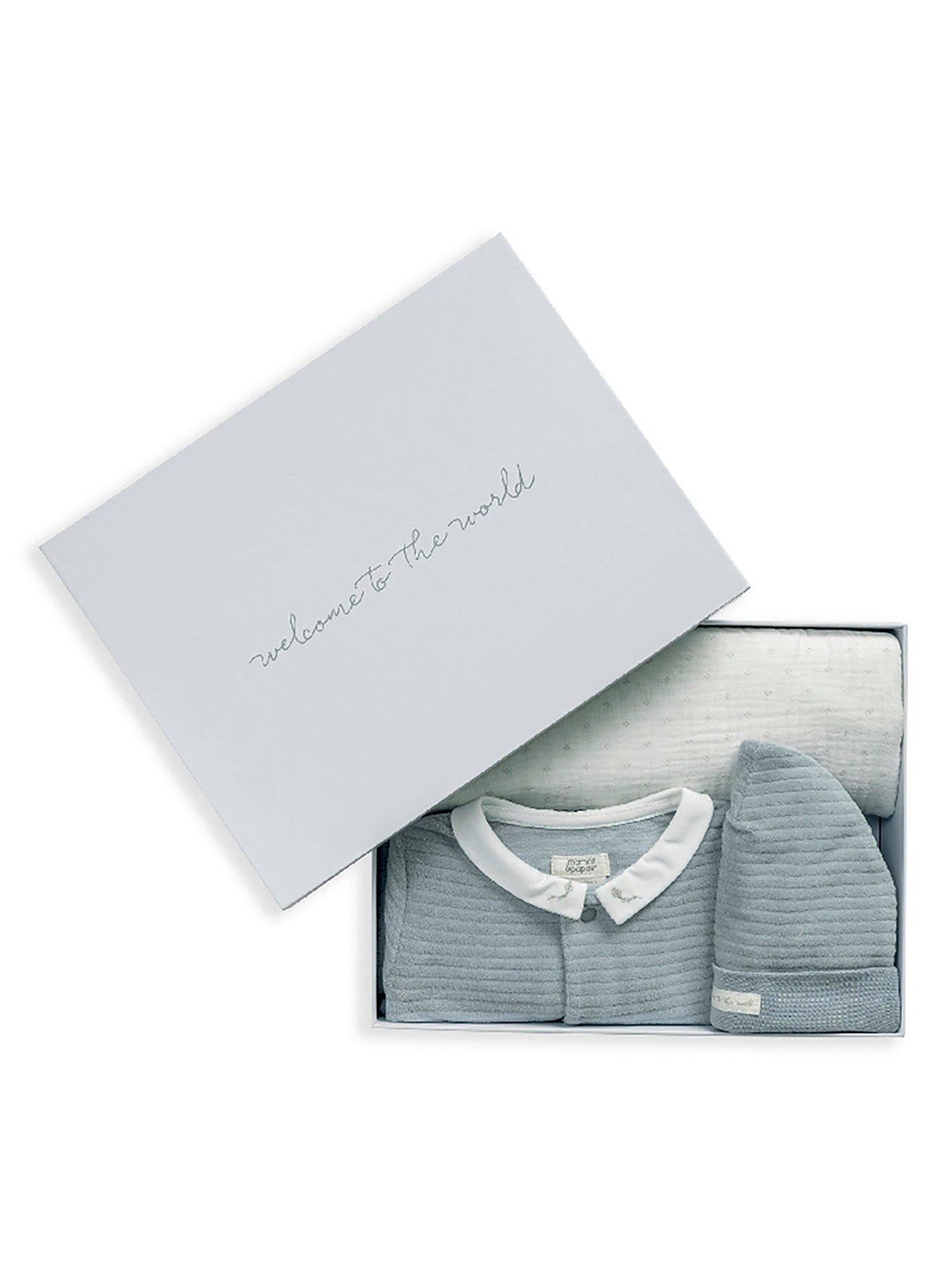  image of mamas-papas-baby-boys-welcome-to-the-world-3-piece-gift-set-multi