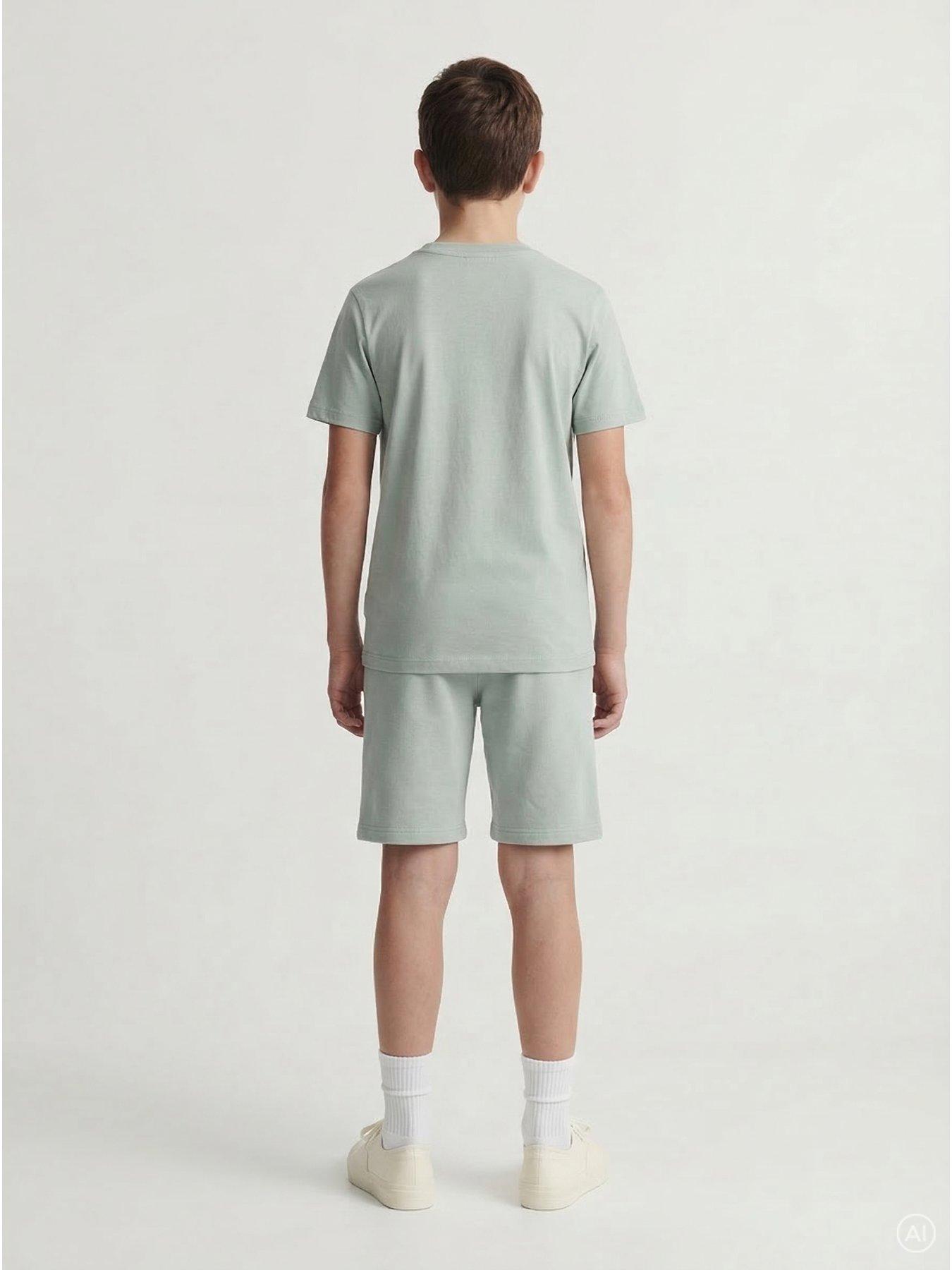 Image 2 of 6 of Jack & Jones Junior Boys Niko T-shirt &amp;&nbsp;Shorts Set - Glacier Grey