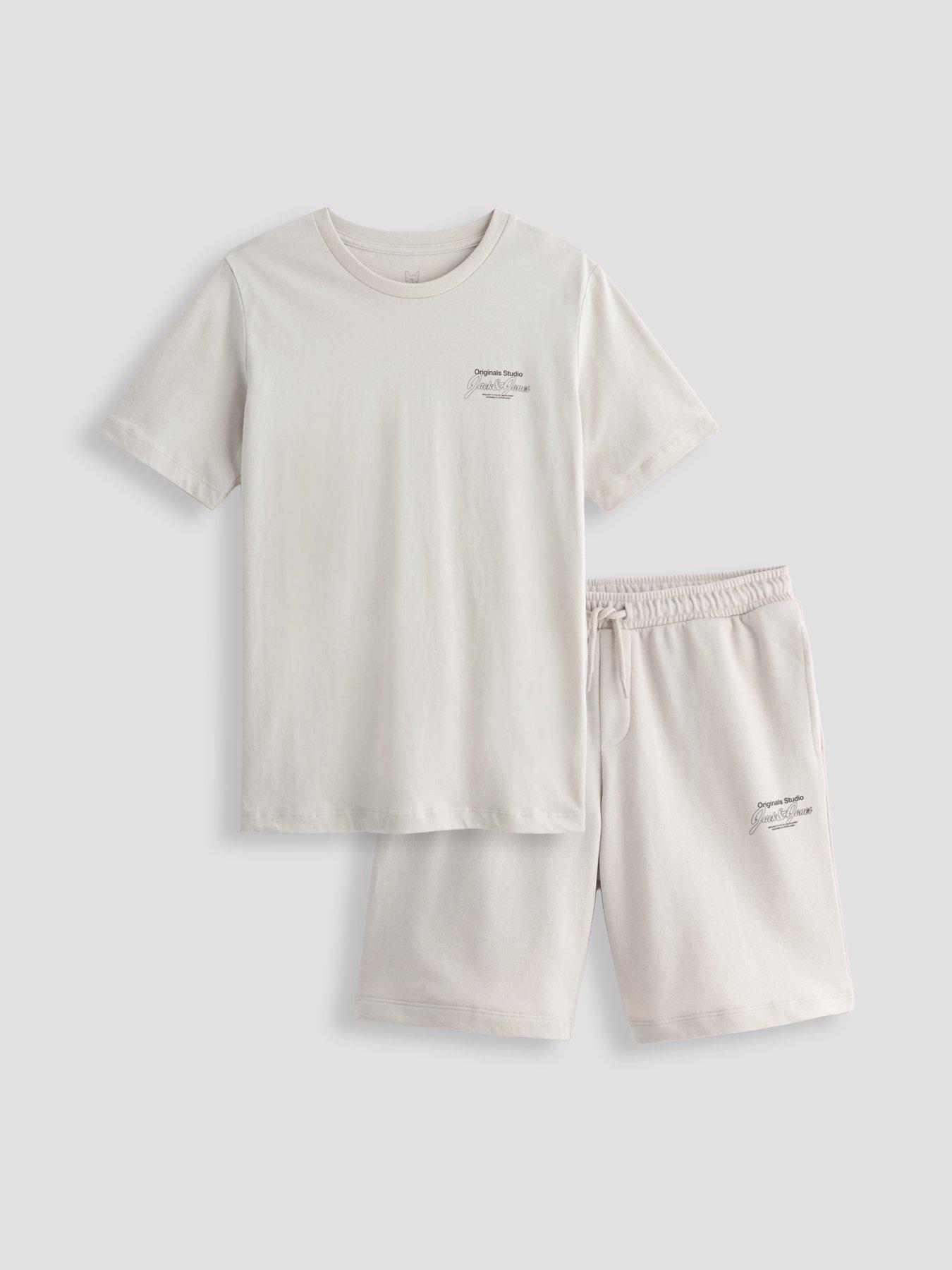 Image 4 of 6 of Jack & Jones Junior Boys Niko T-shirt &amp;&nbsp;Shorts Set - Glacier Grey