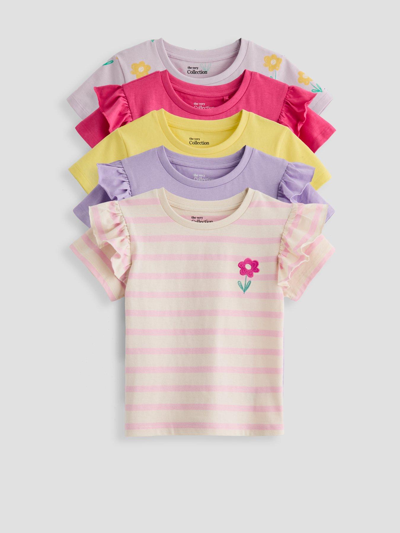 Image 1 of 5 of The Very Collection Girls 5 Pack T-Shirts - Multi