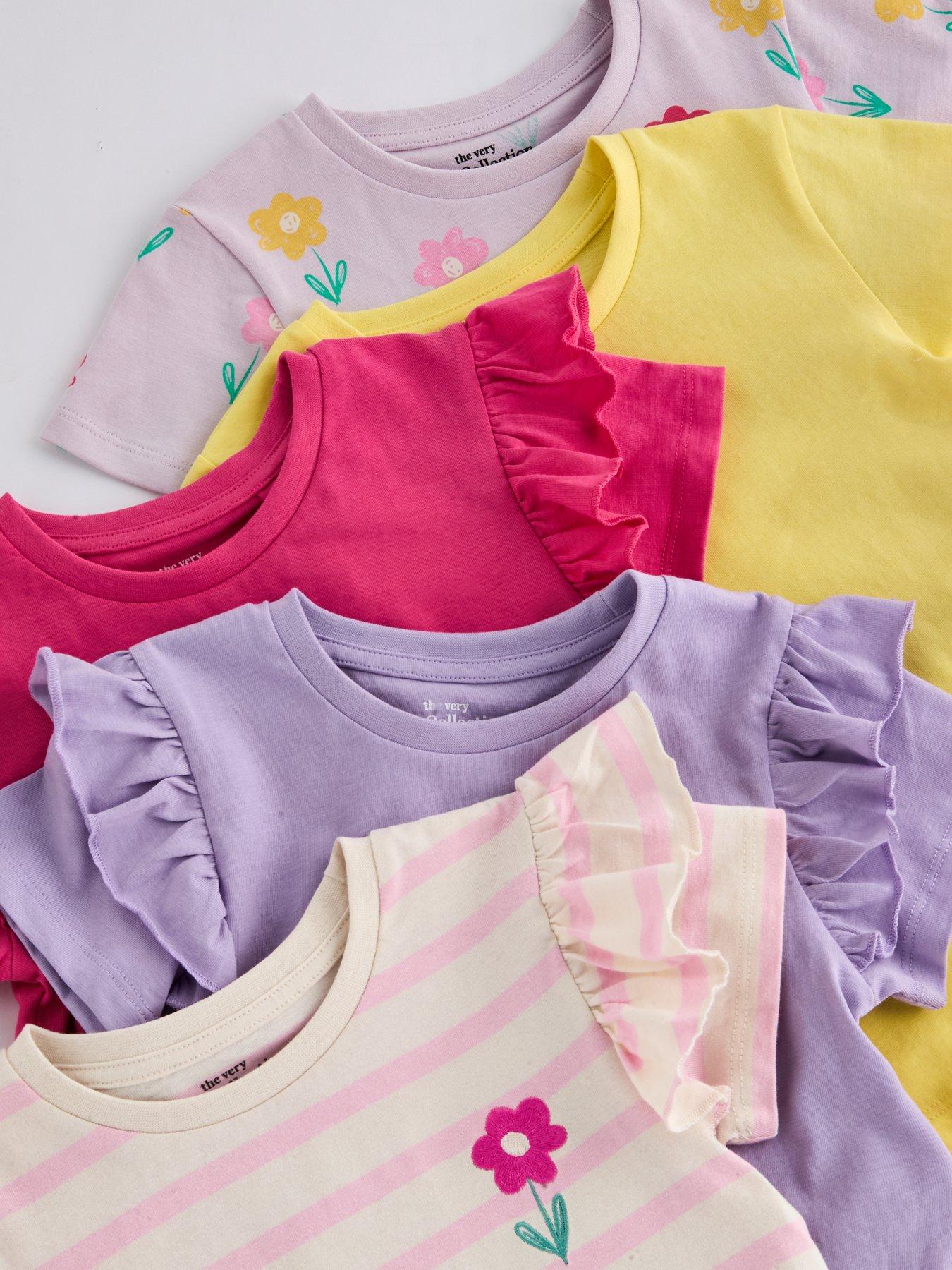 Image 4 of 5 of The Very Collection Girls 5 Pack T-Shirts - Multi